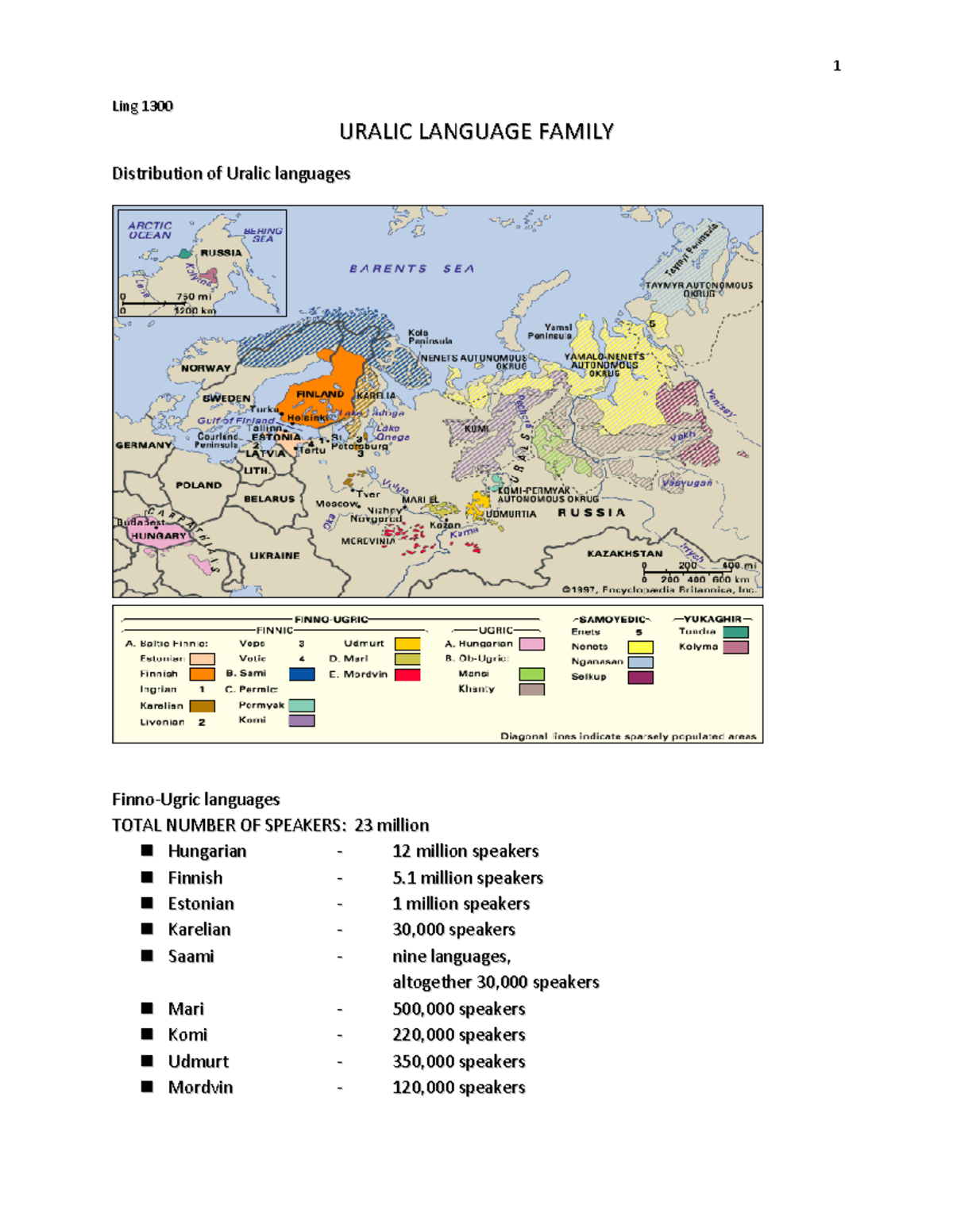 Ch 9a Uralic Languages Lecture Notes 9a Studocu