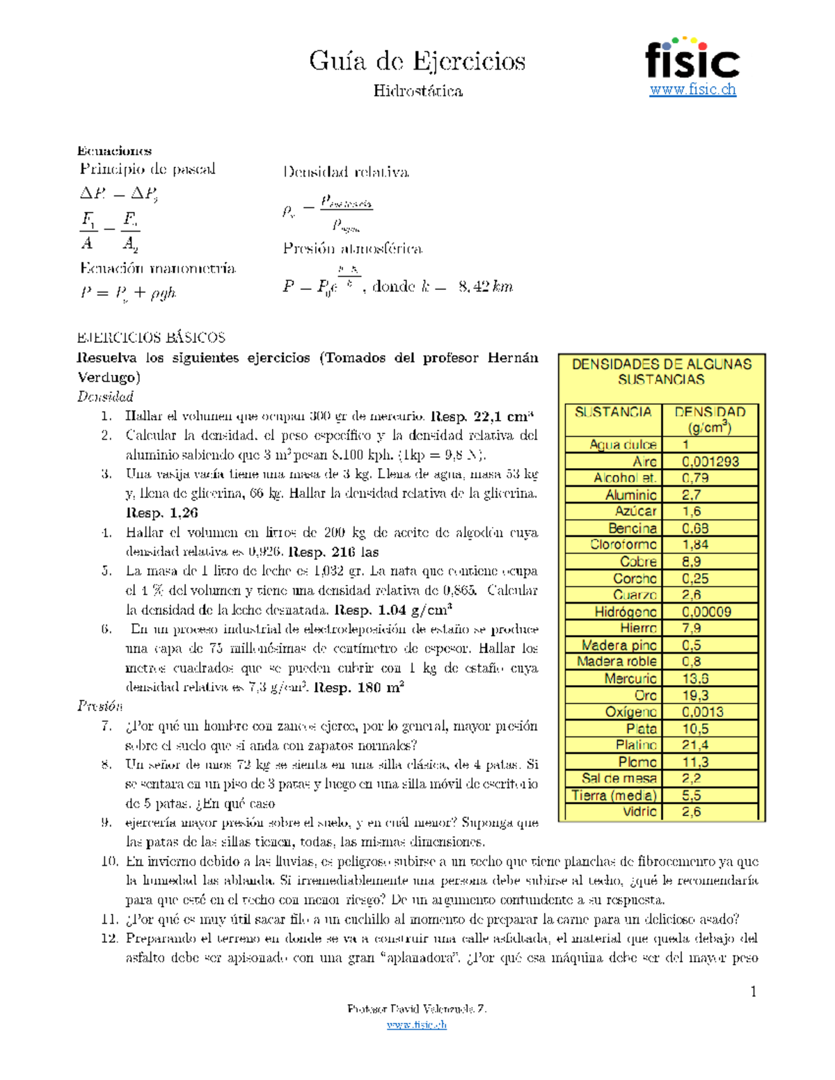 Hidrostática - HIDROSTATICA - Mecánica De Fluidos - 1 Fisic 2 Fisic 𝕃 ...