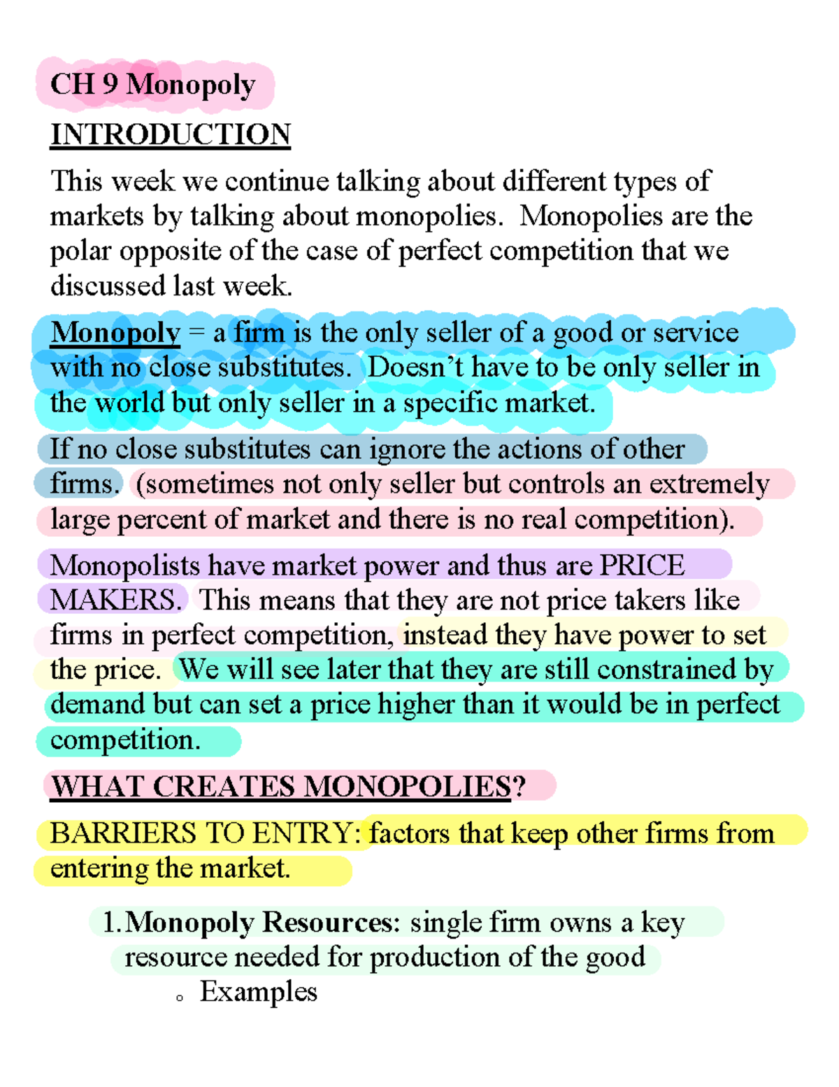 Managerial Economics (Chapter 9 - Monopoly)