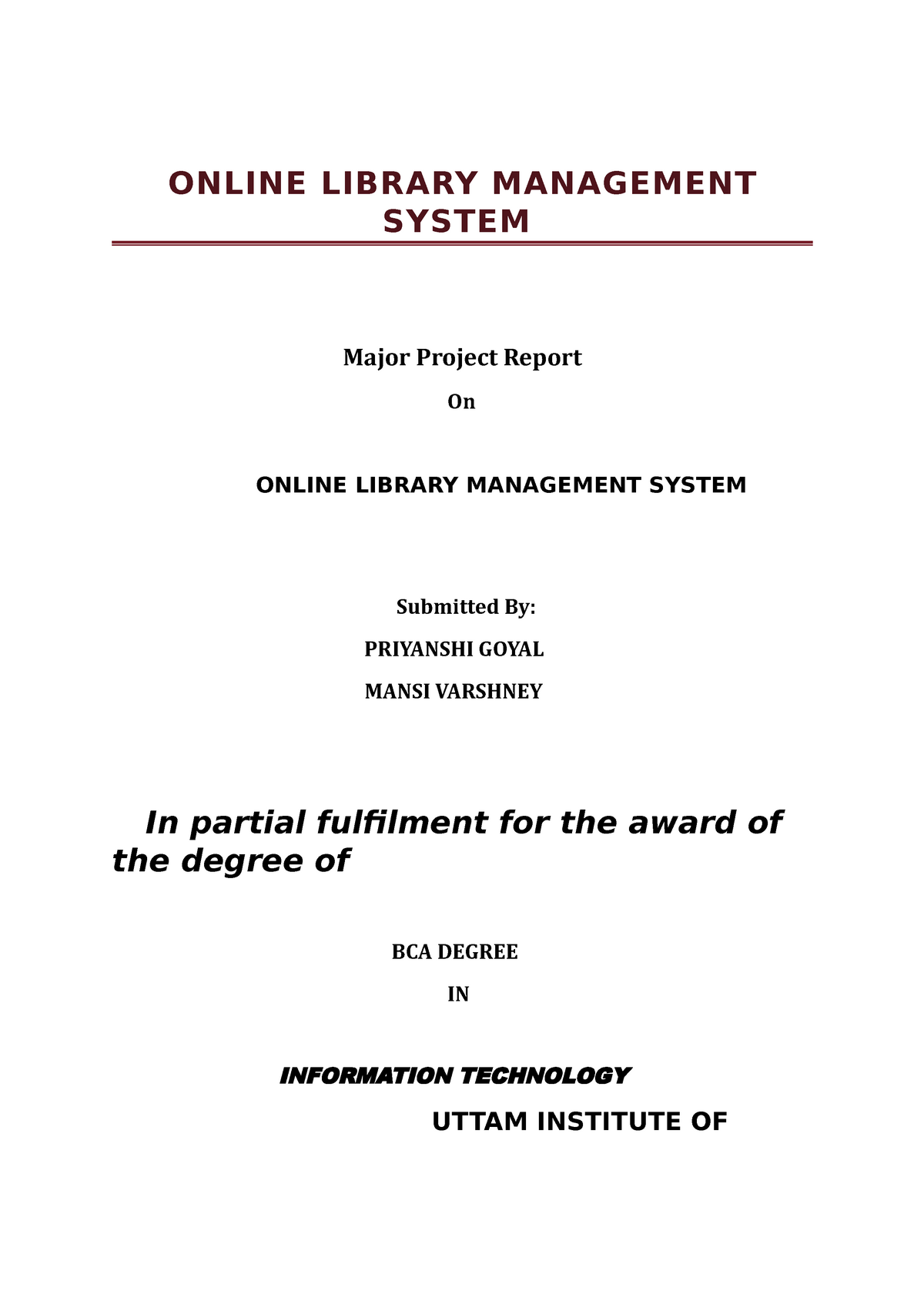 research paper for library management system