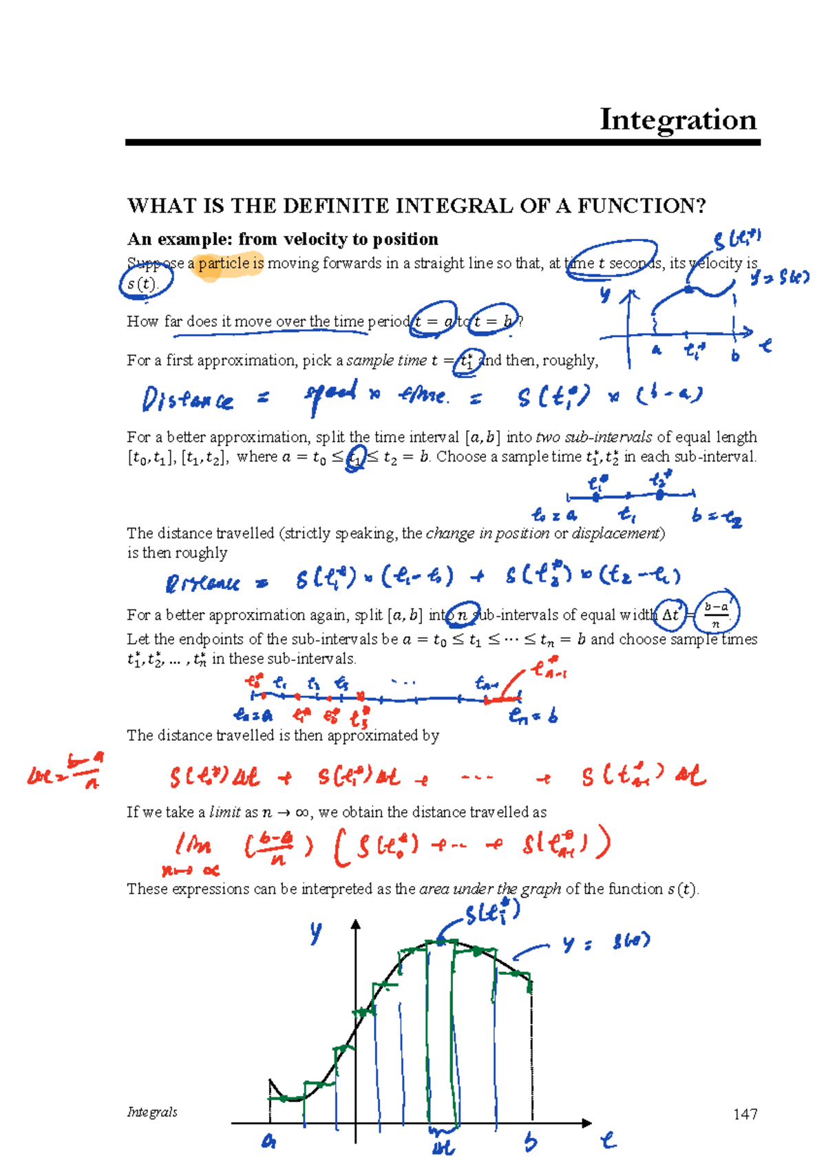 MTH1020 LECTURE NOTES INTEGRATION PART 5 - Integrals 147 Integration ...
