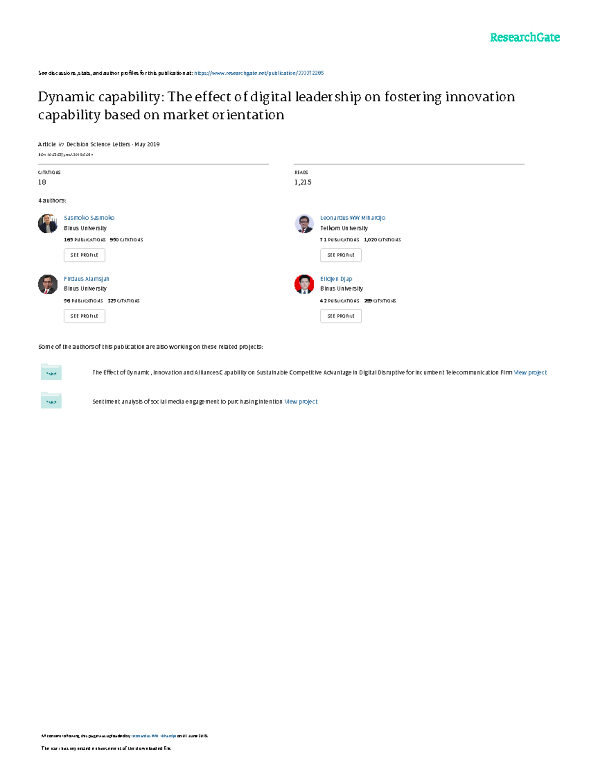 The Effect Of Digital Leadership On Fostering Innovation Capability The Effect Of Digital Leadership On Fostering Innovation Capability