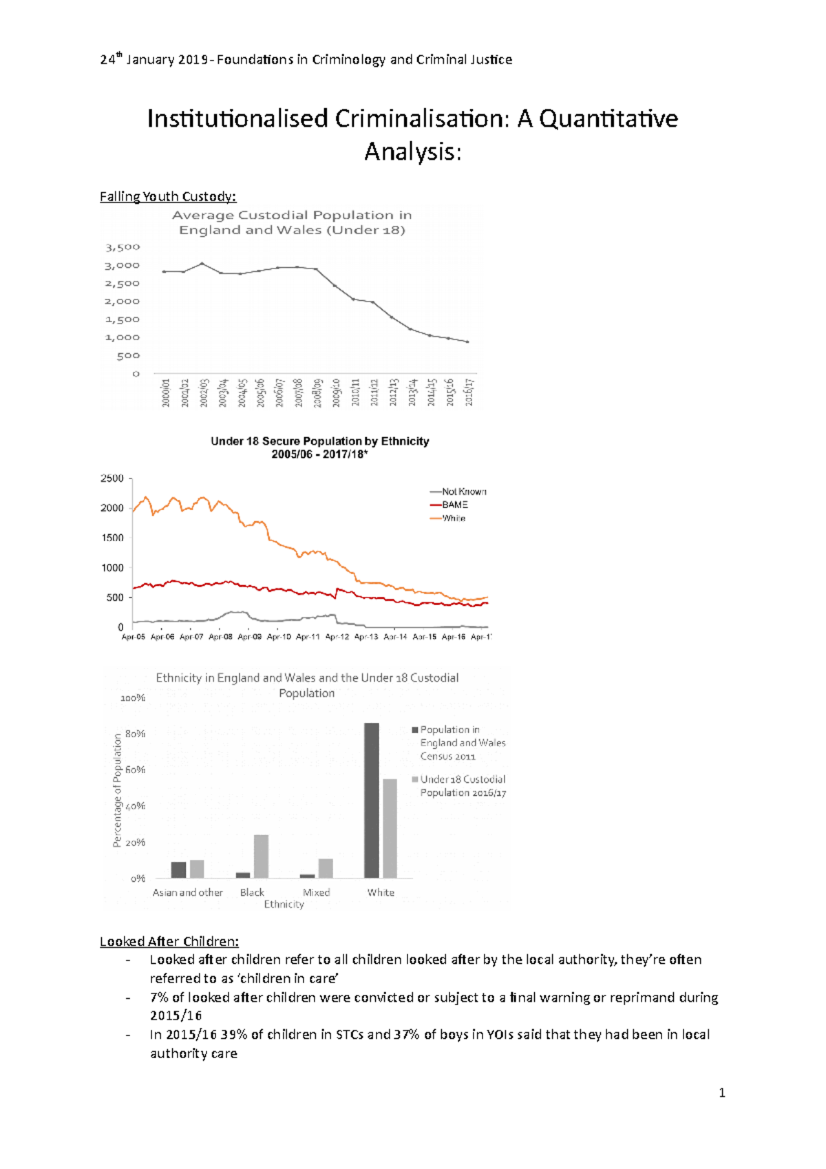 Qualitative Analysis 24 th January 2019 Foundations in Criminology