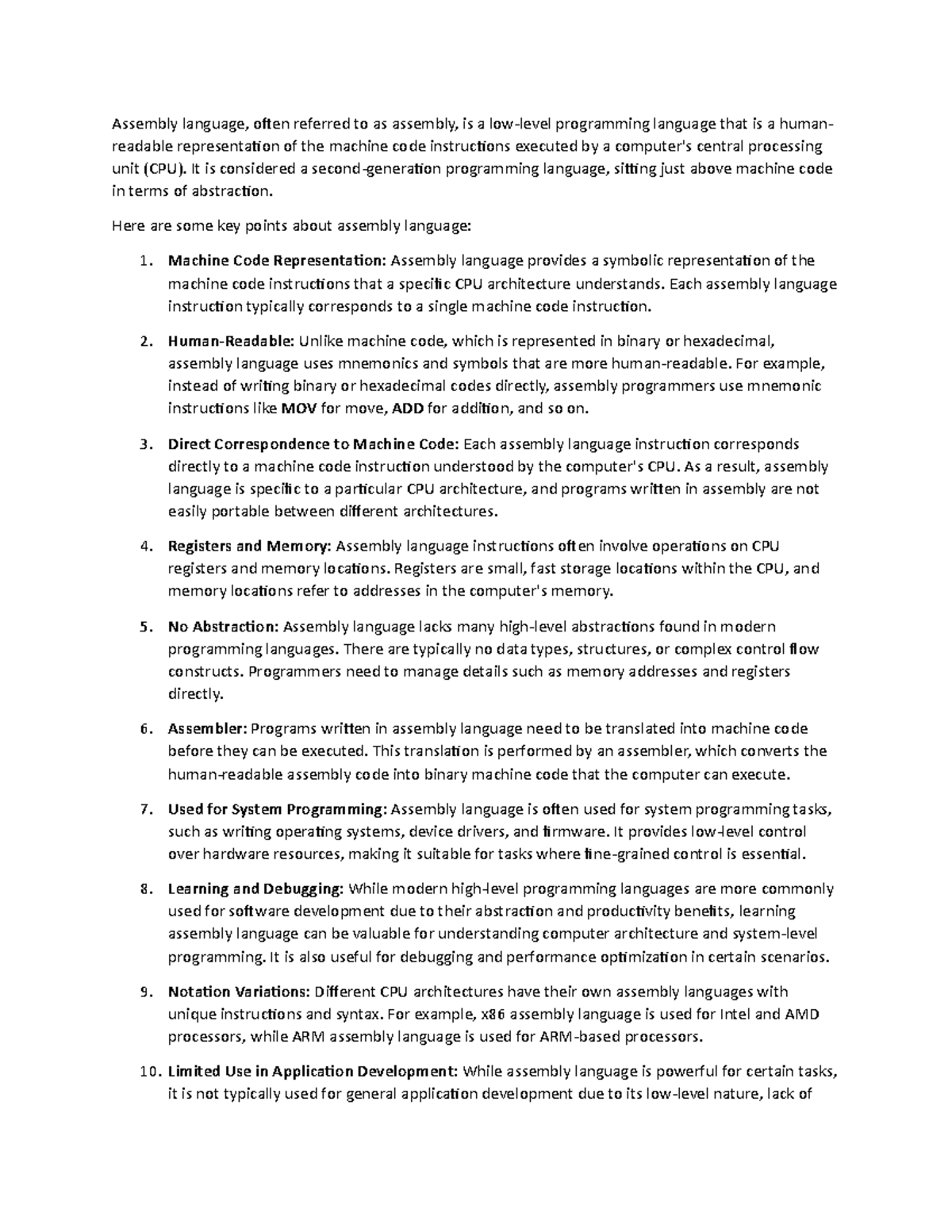 Assembly - Programming Language - Assembly language, often referred to ...