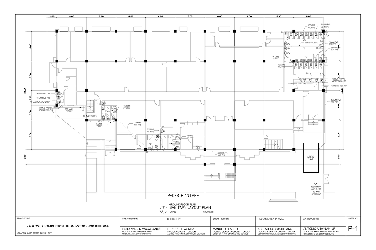 Plumbing - 6 6 6 6 6 6 6. 4 3 2 1 6 6. 4 3 2 1 PEDESTRIAN LANE SEPTIC ...