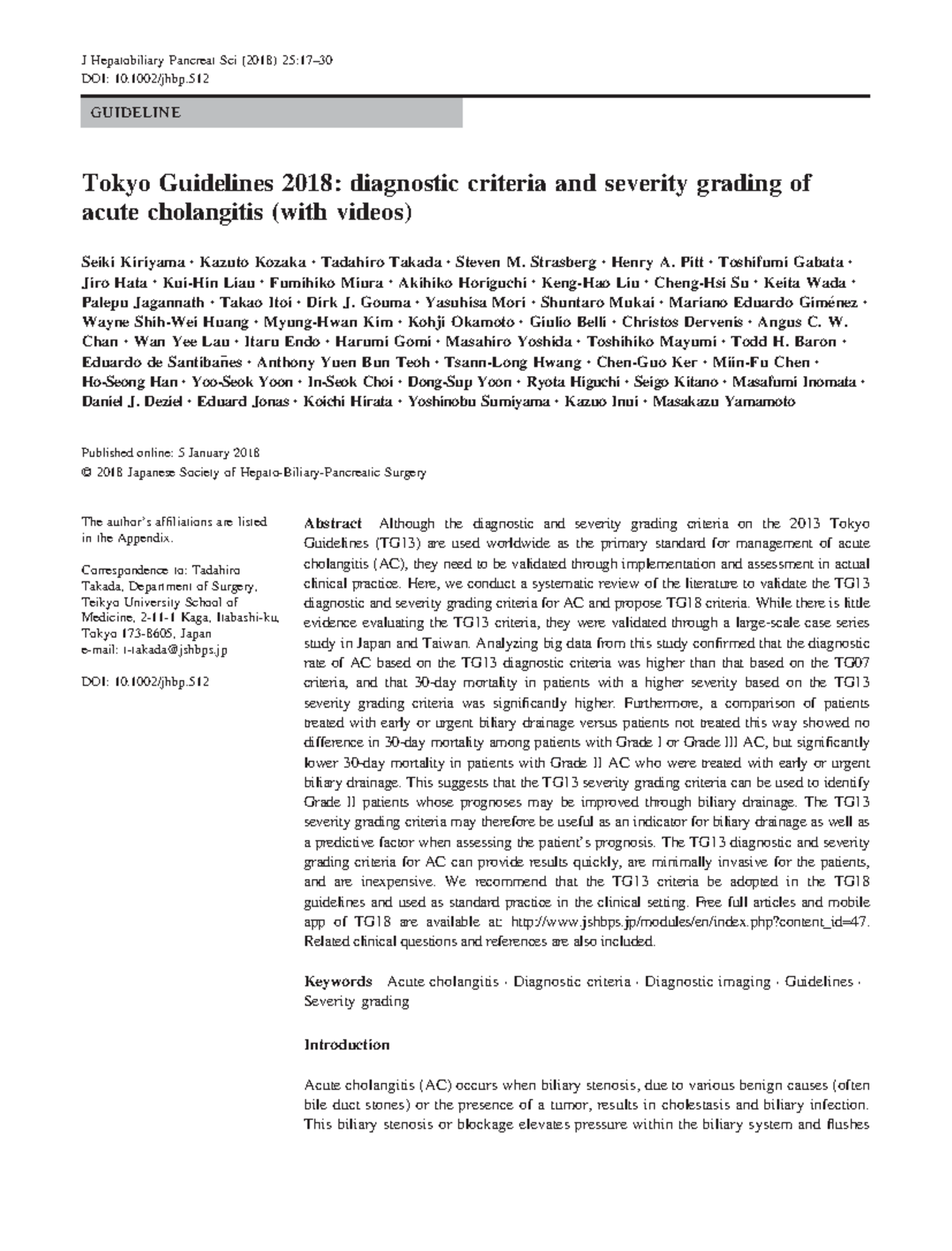 Colangitis TG18 - Nota: 10 - Tokyo Guidelines 2018: diagnostic criteria ...