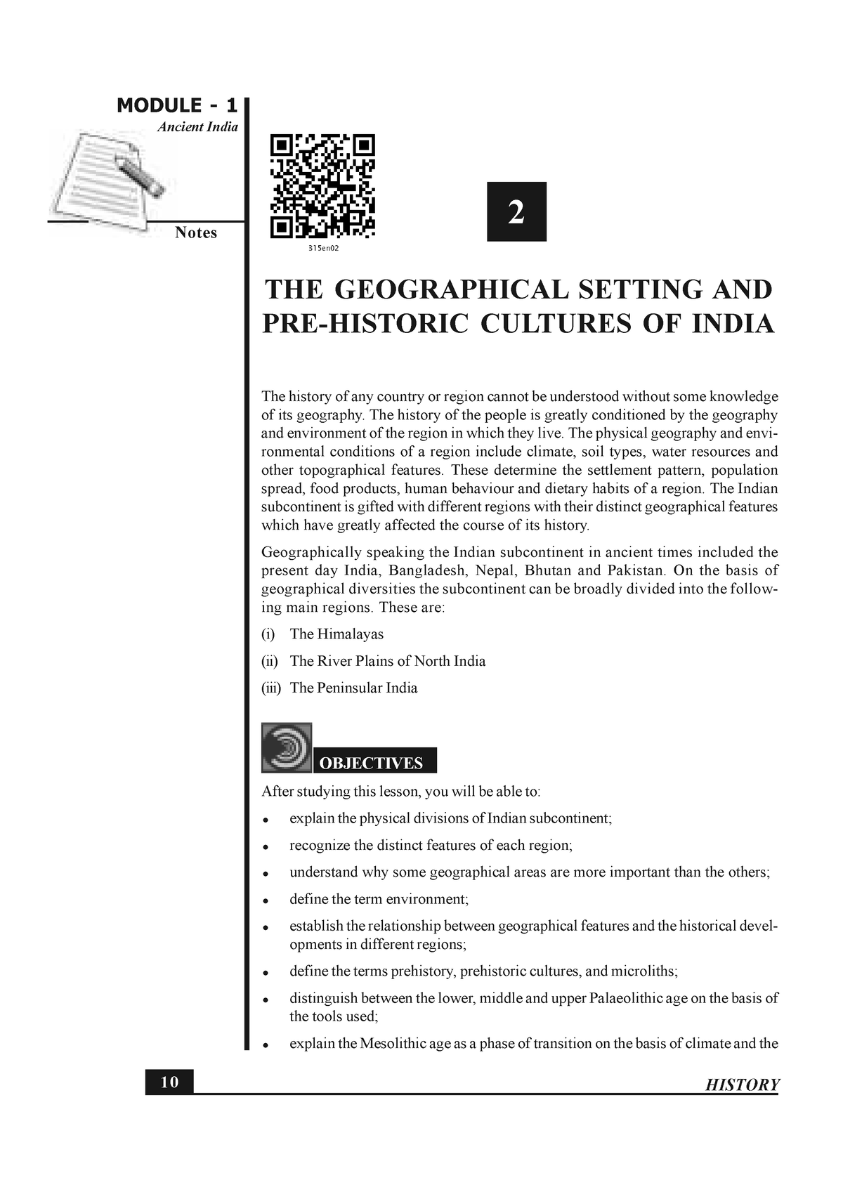 315 History Eng Lesson 2 - Ancient India THE GEOGRAPHICAL SETTING AND ...