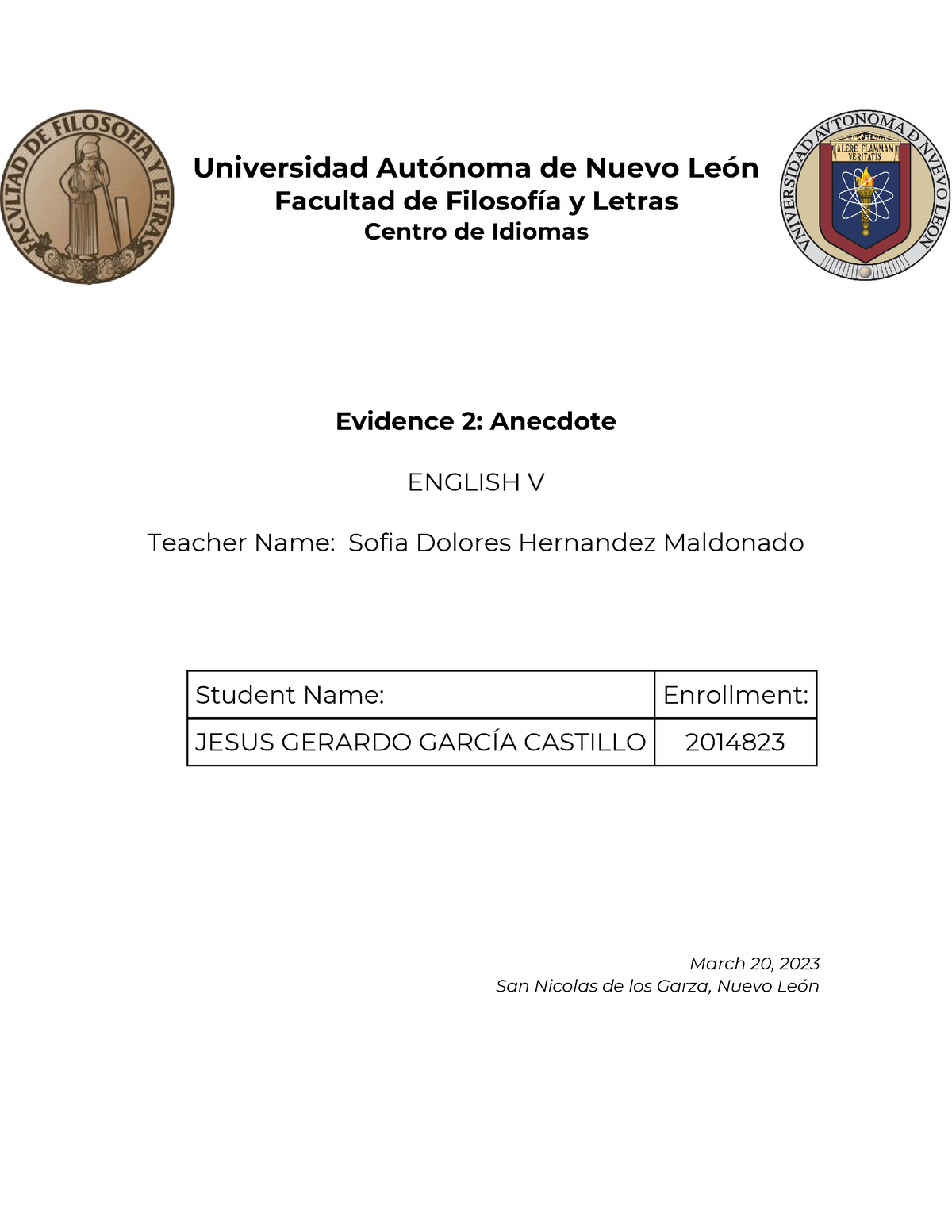 Evidence 2 Jggc Tarea Universidad AutÛnoma De Nuevo LeÛn Facultad De FilosofÌa Y Letras 4123