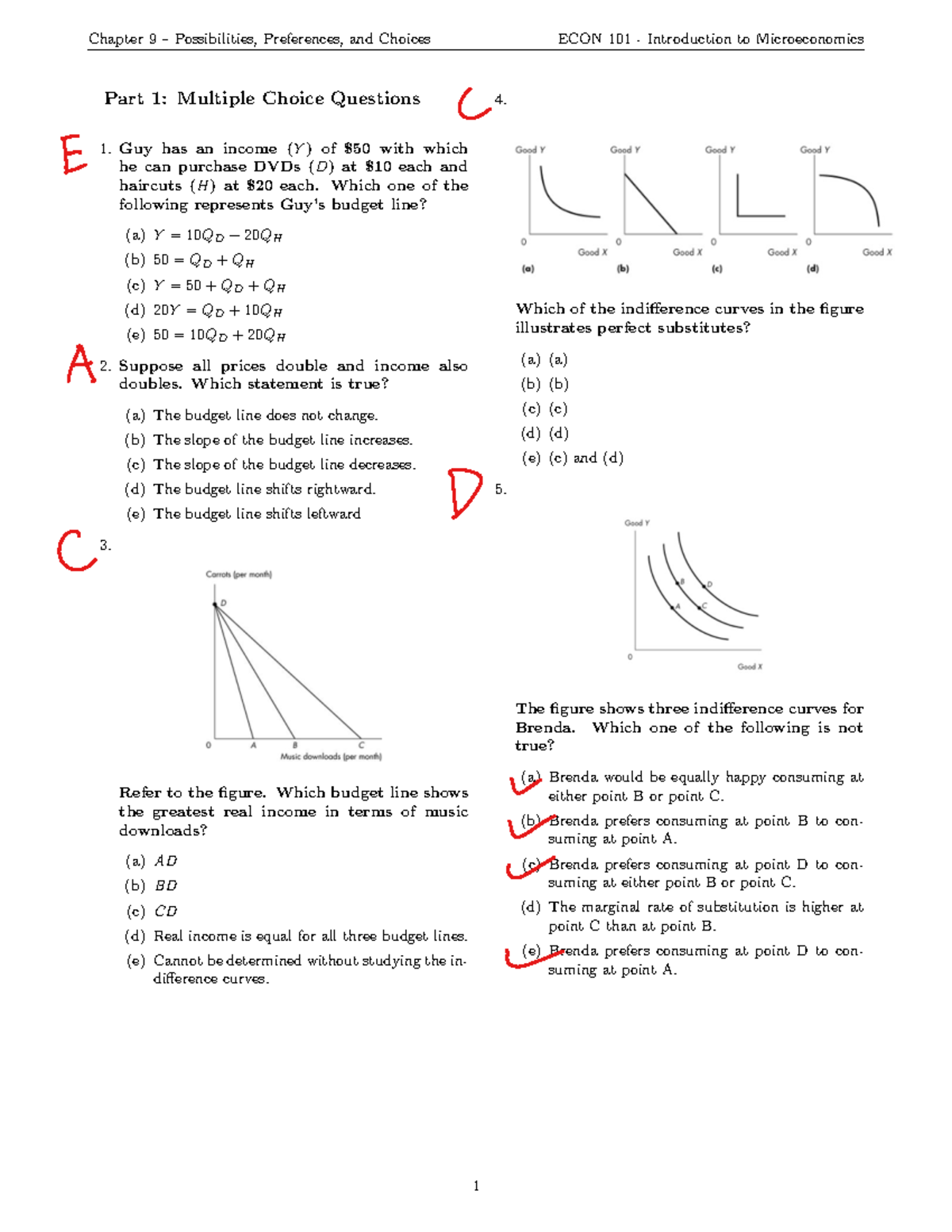 Ch9 Review Questions - Part 1: Multiple Choice Questions 1 has an ...