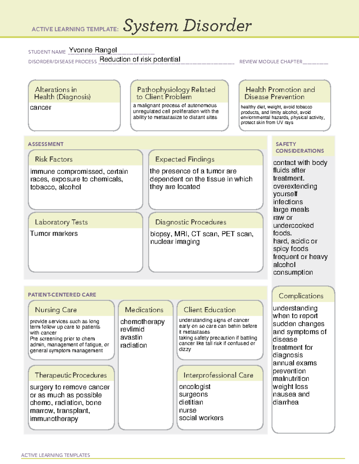 Ati concepts part b - ati - ACTIVE LEARNING TEMPLATES System Disorder ...