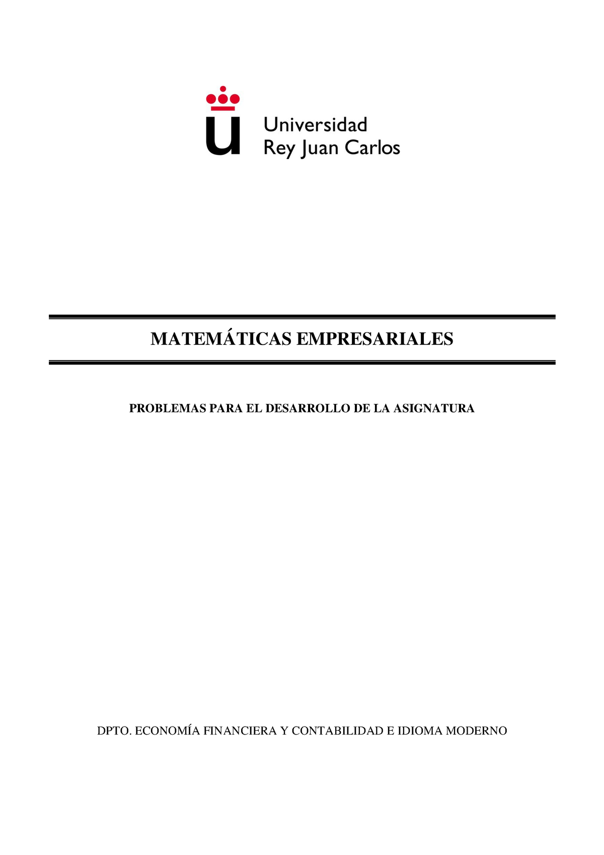 Matemáticas Empresariales - Ejercicios - MATEMÁTICAS EMPRESARIALES ...