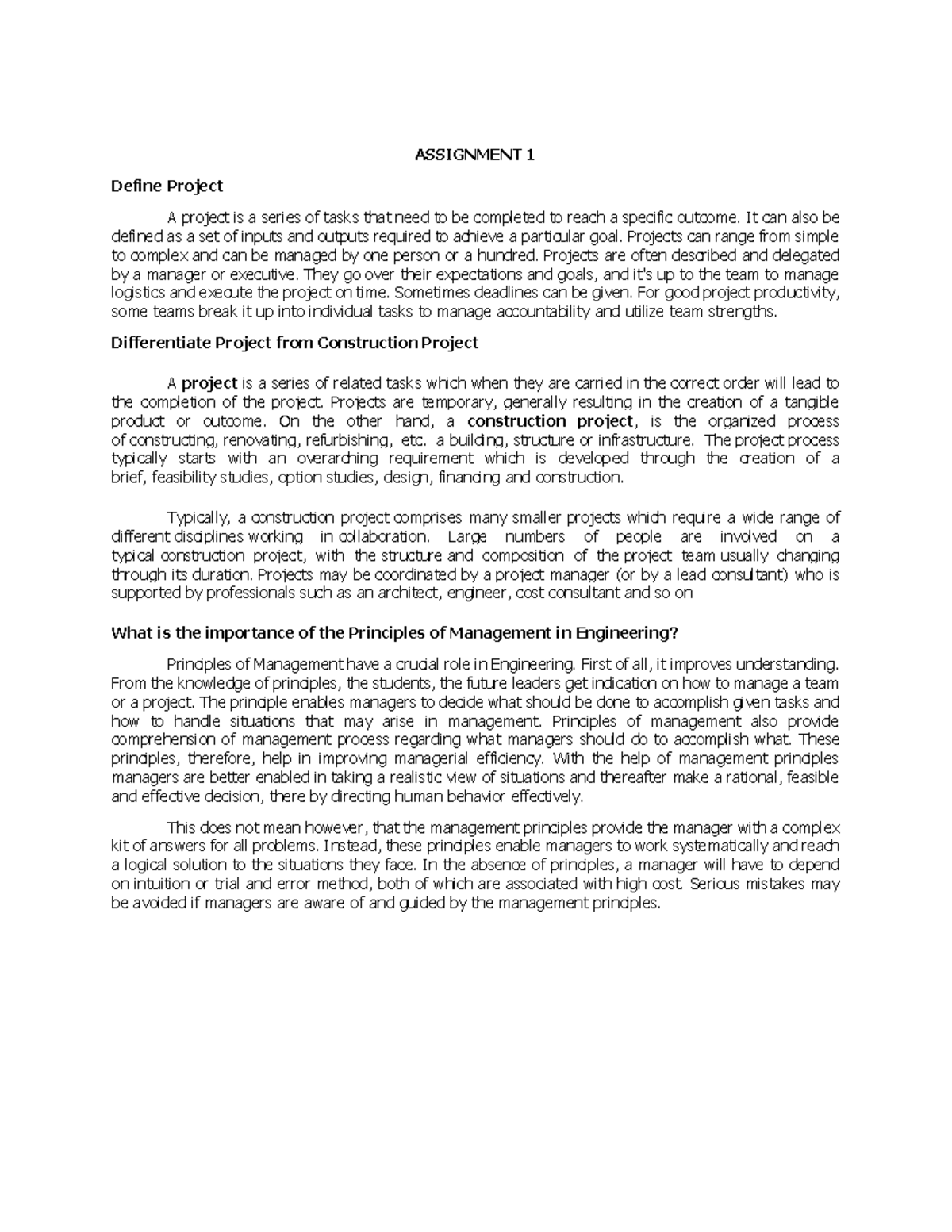 Engineering Management Assignment Defining Project And Principles Of Project Management Studocu Engineering Management Assignment Defining Project And Principles Of Project Management Studocu