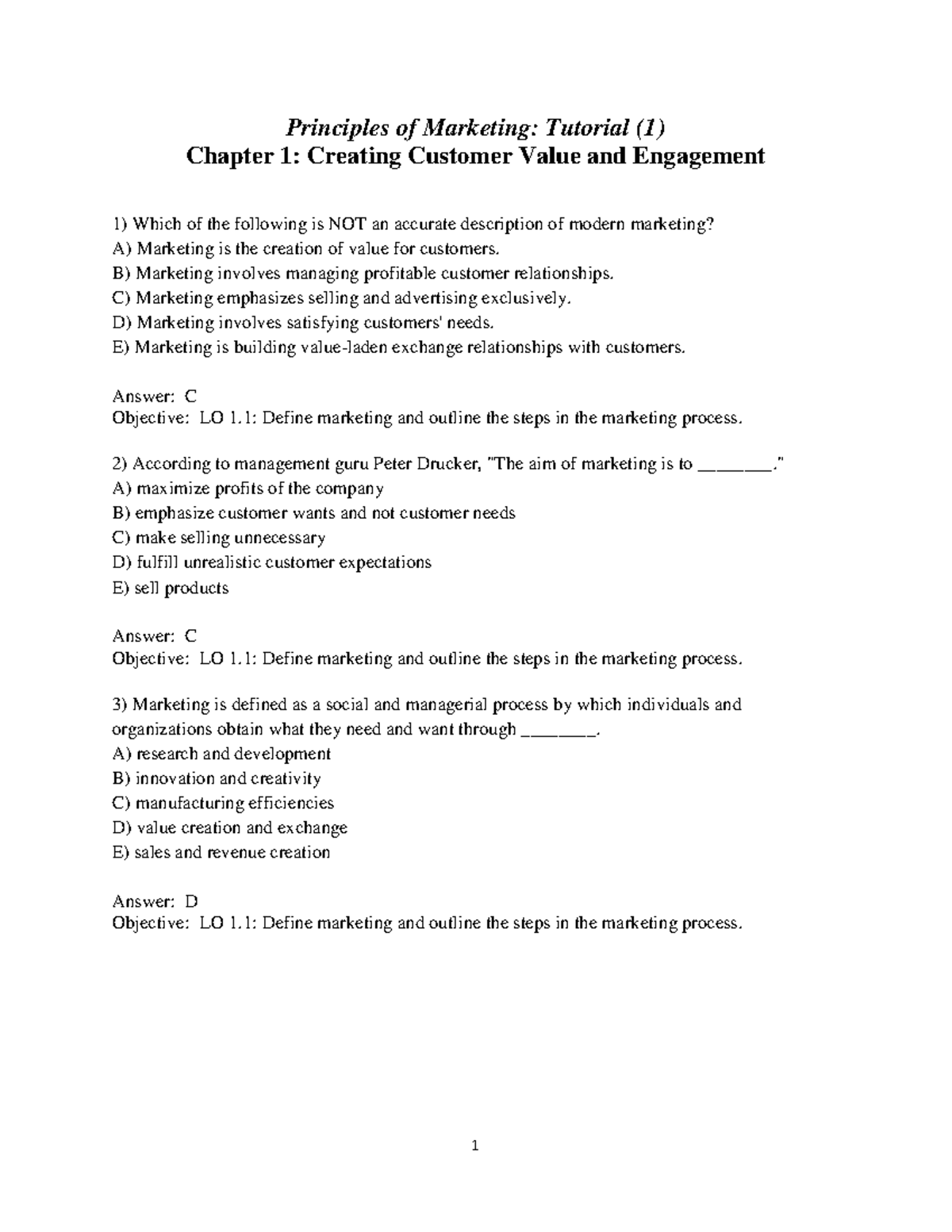 principles of marketing case study questions and answers