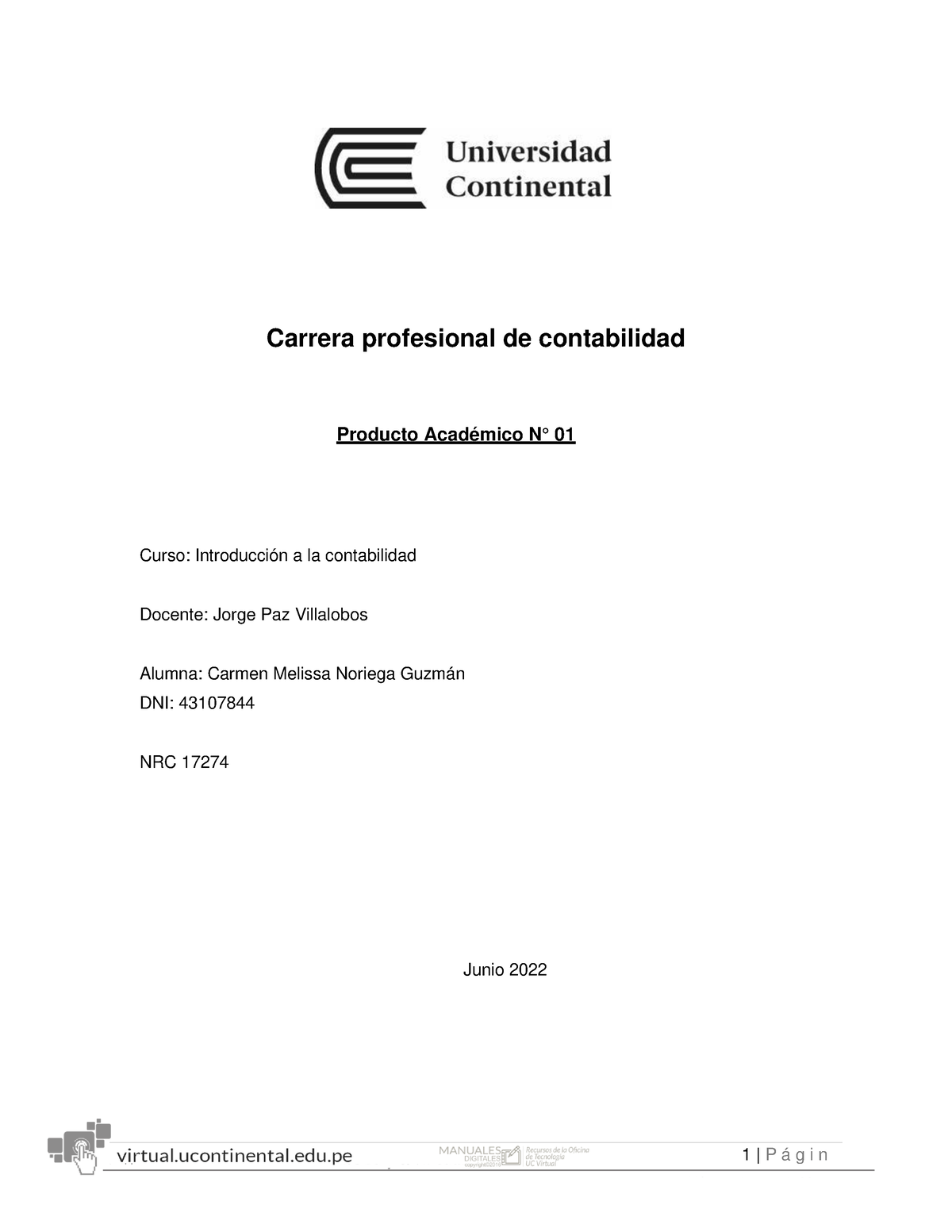 Producto Académico Nº 01-IC - Introducción A La Contabilidad Carrera ...