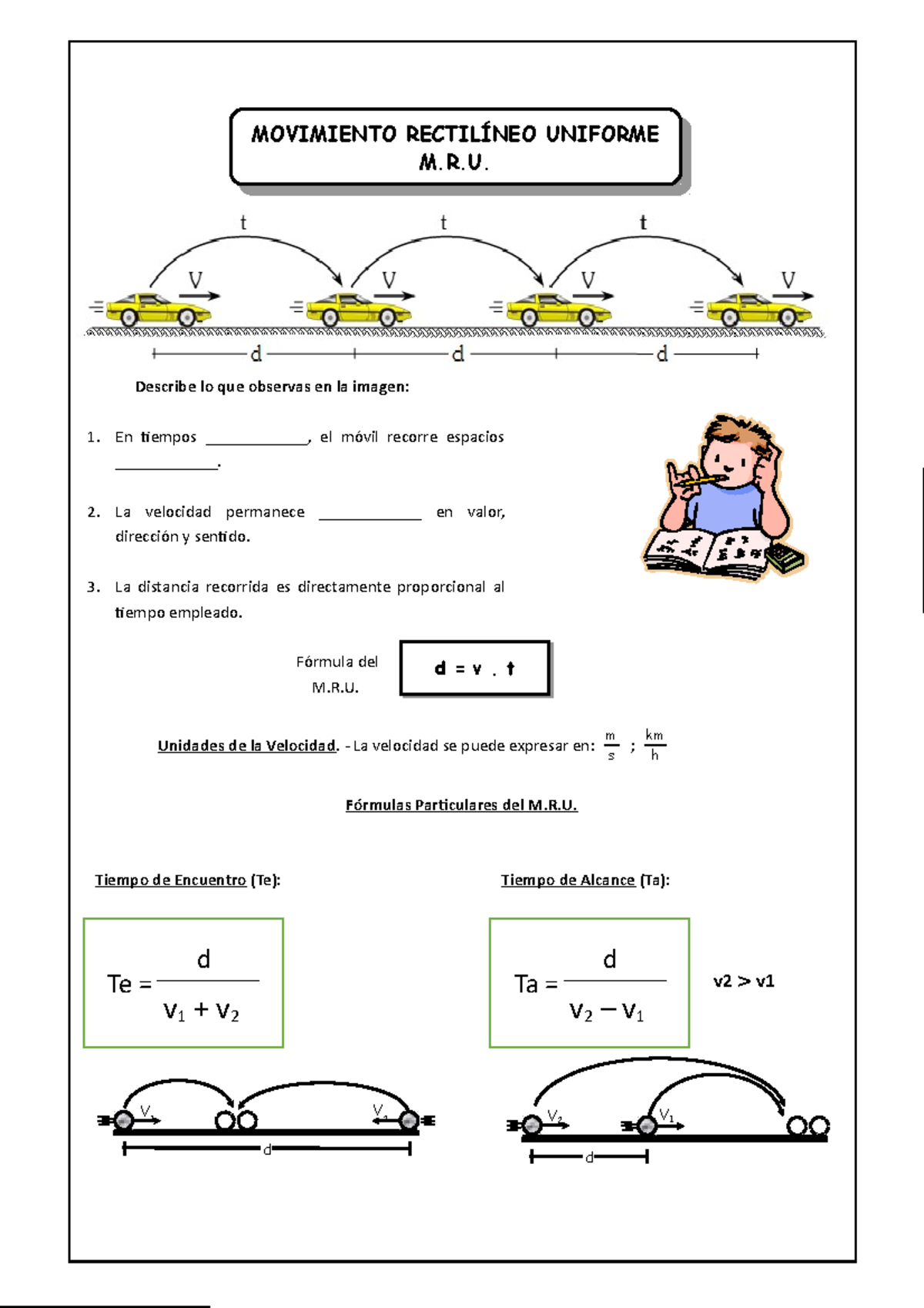 MRU 2° mru MOVIMIENTO RECTILÍNEO UNIFORME M.R. MOVIMIENTO