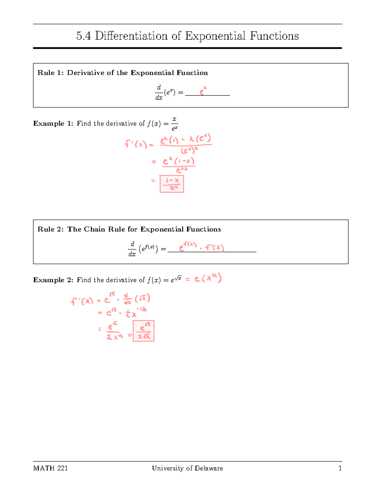 5 4 differentiation of exponential functions 5 differentiation of