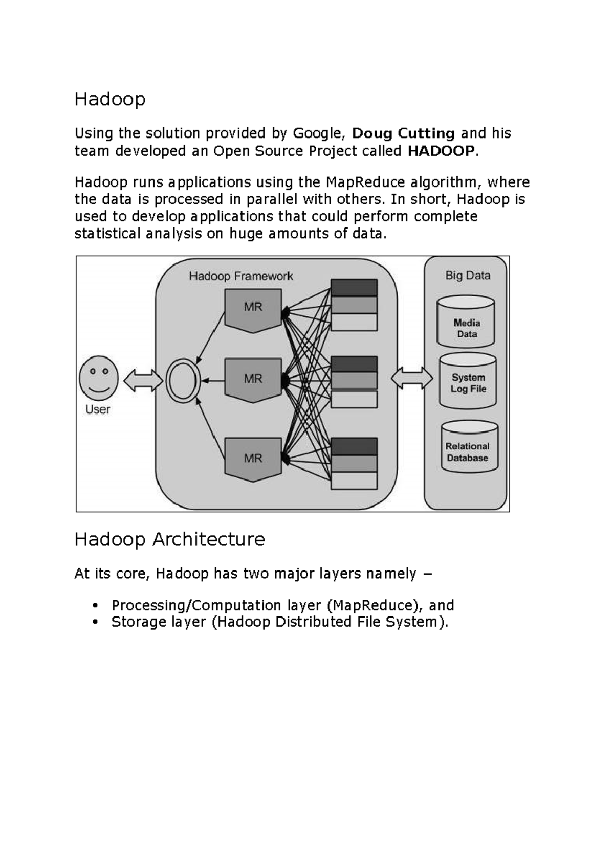 Hadoop - Hadoop Using the solution provided by Google, Doug Cutting and ...