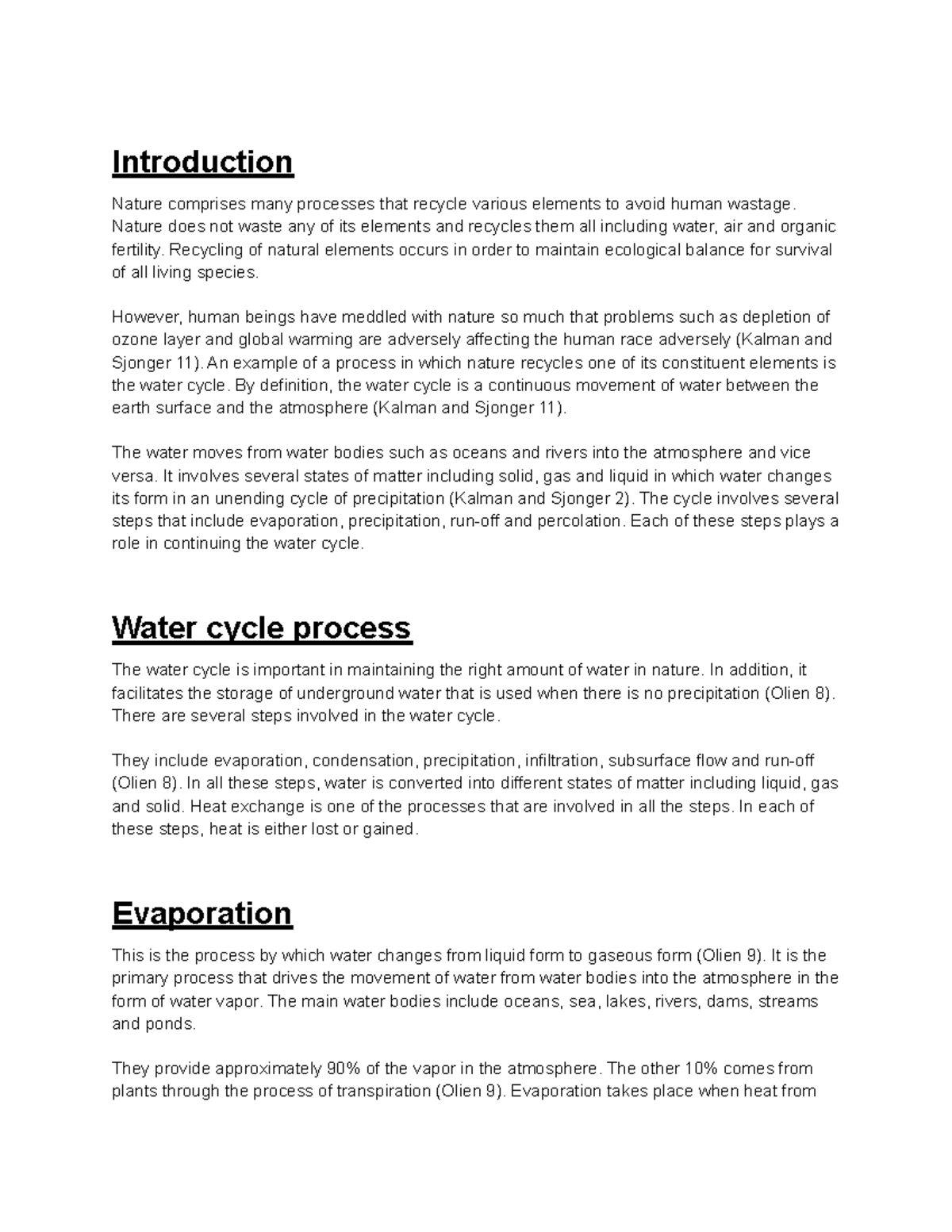 essay on water cycle in 500 words