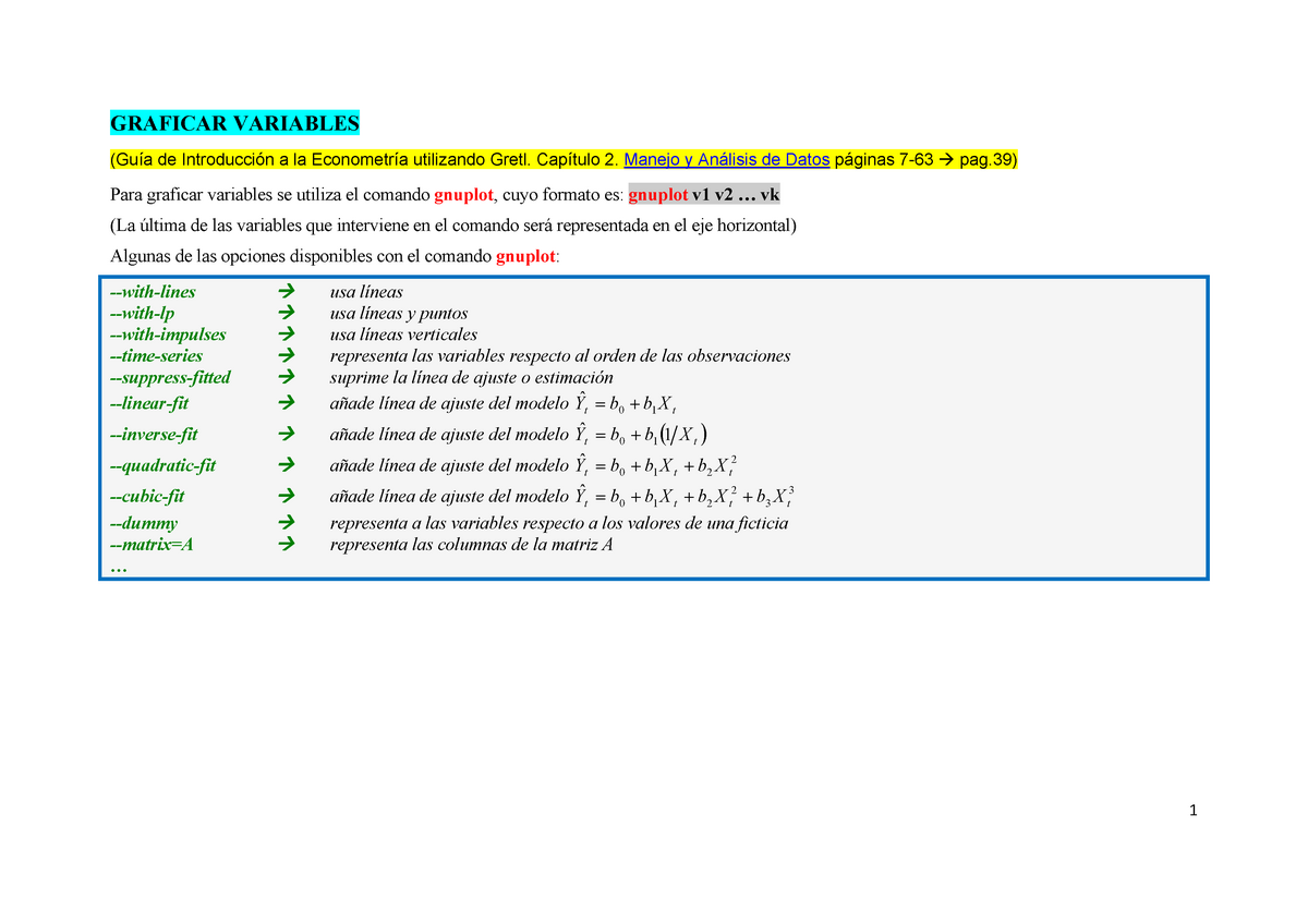 Graficar Variables - GRAFICAR VARIABLES (Guía De Introducción A La ...