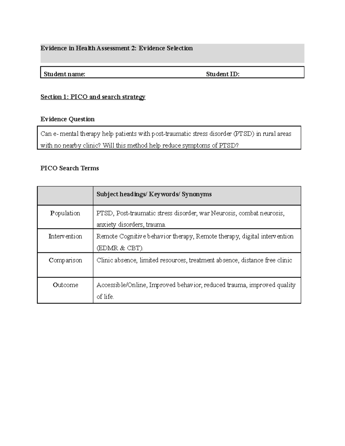 Assessment 2 Evidence Selection 2222222 Assignment - Moodhi saad Final ...