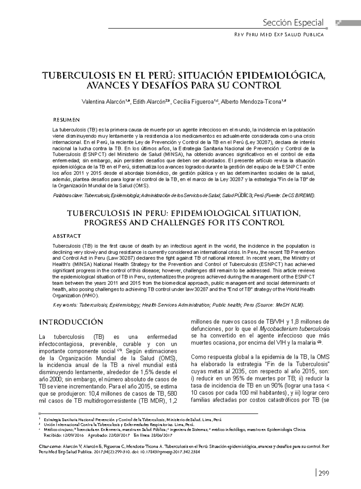 revista peruana experimental y salud publica