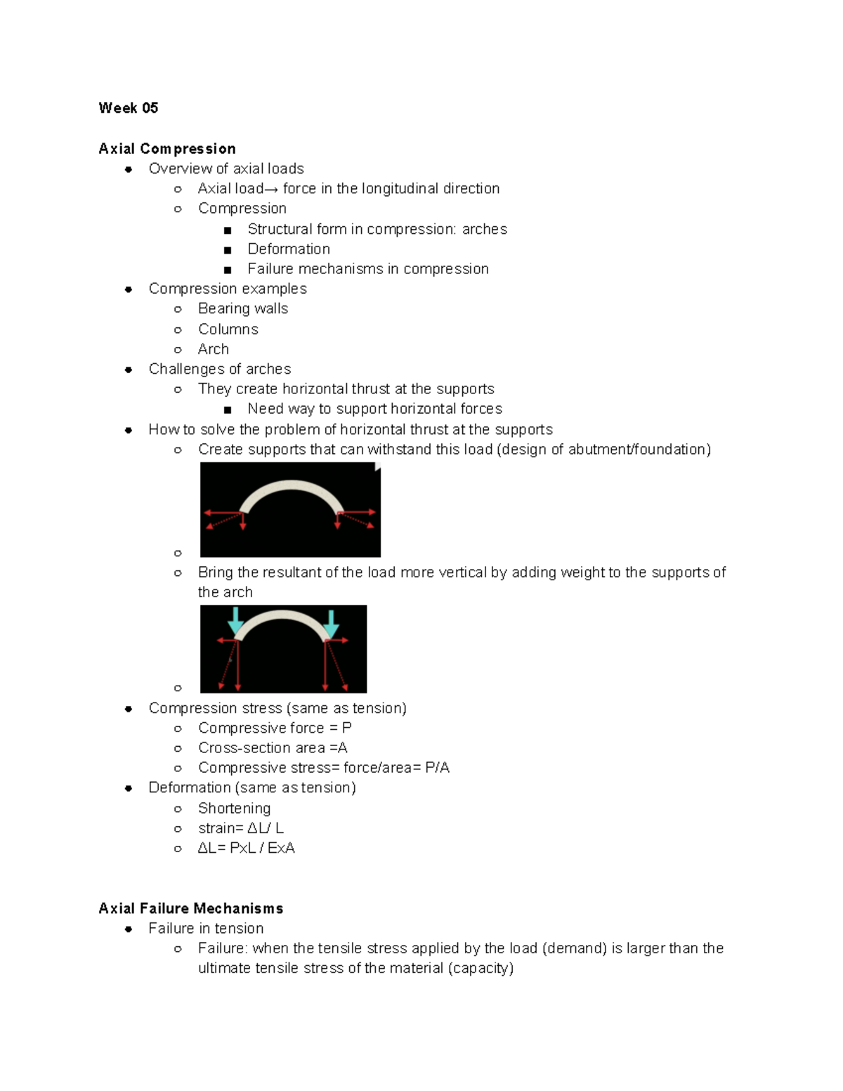 Axial Compression - Week 05 Axial Compression ï Overview of axial loads ...