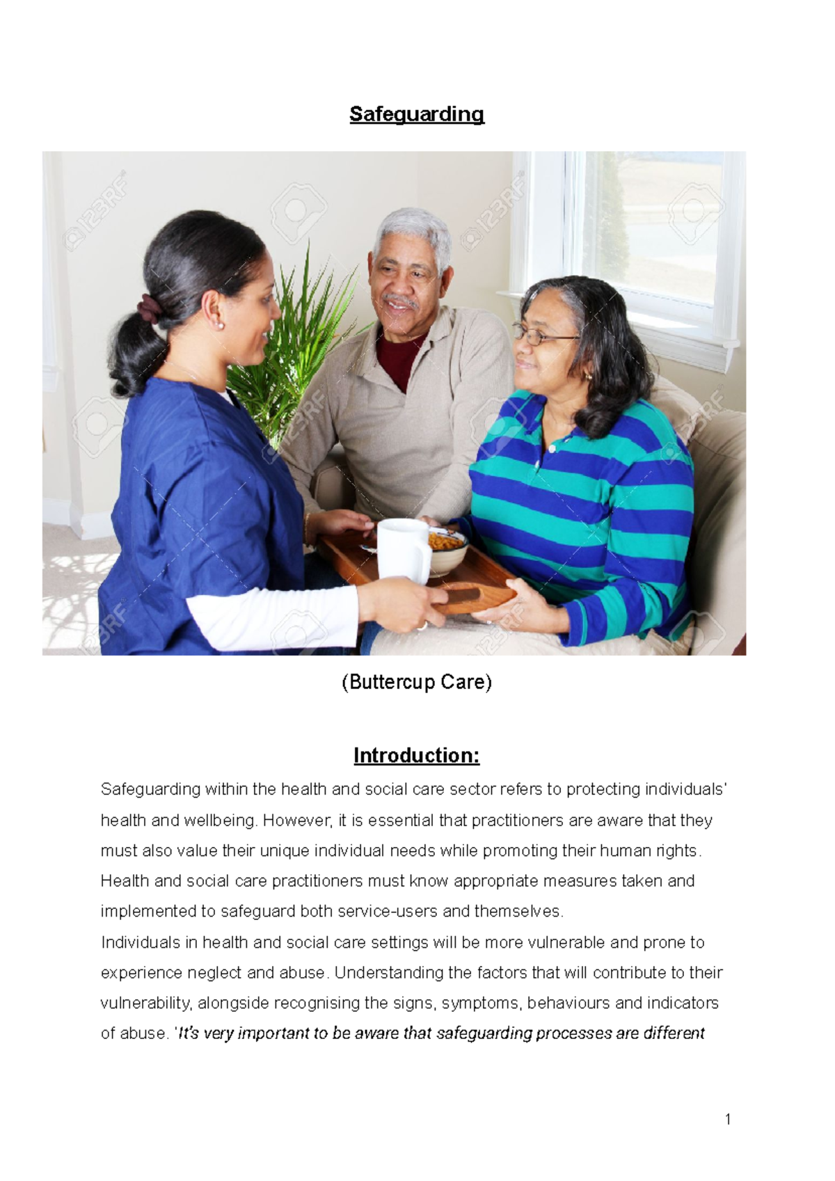 Safeguarding - HSC - Safeguarding ( B u t t e r c u p C a r e ...