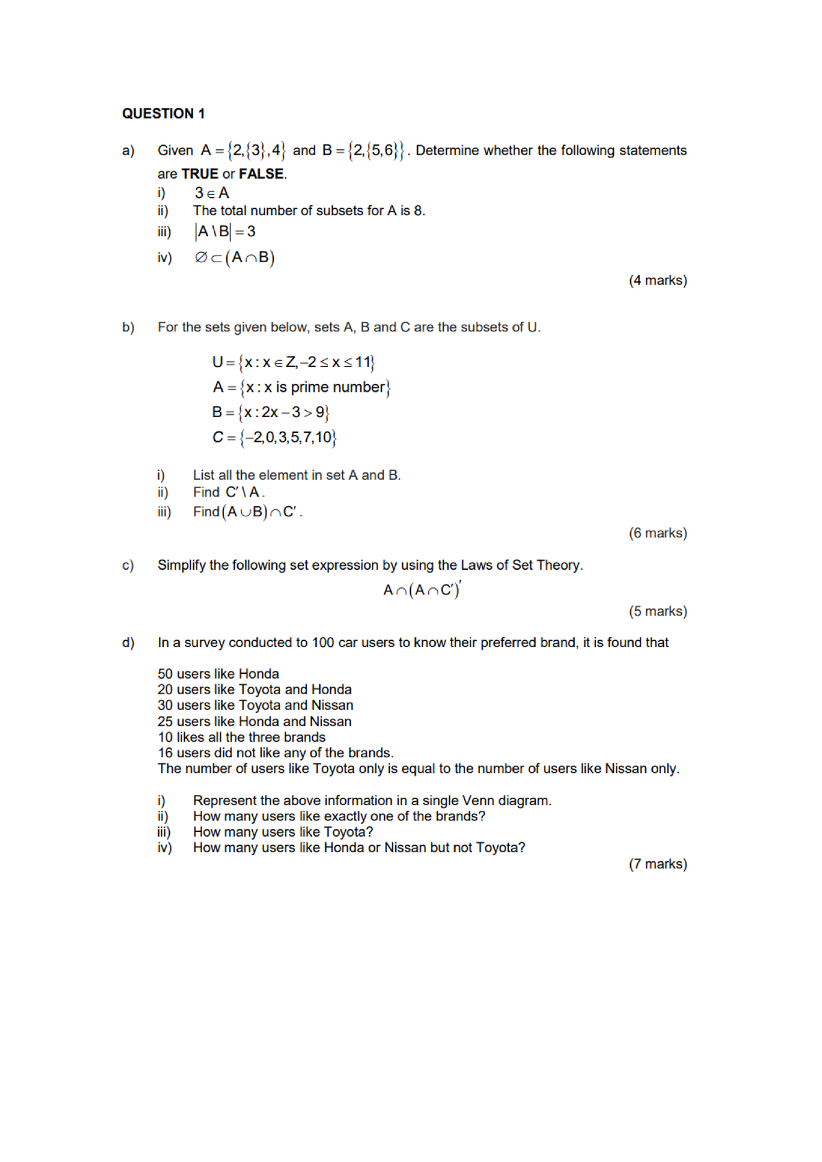 Revision Paper QUIZ 1 for MAT210 2022 - Diploma in Computer Science ...