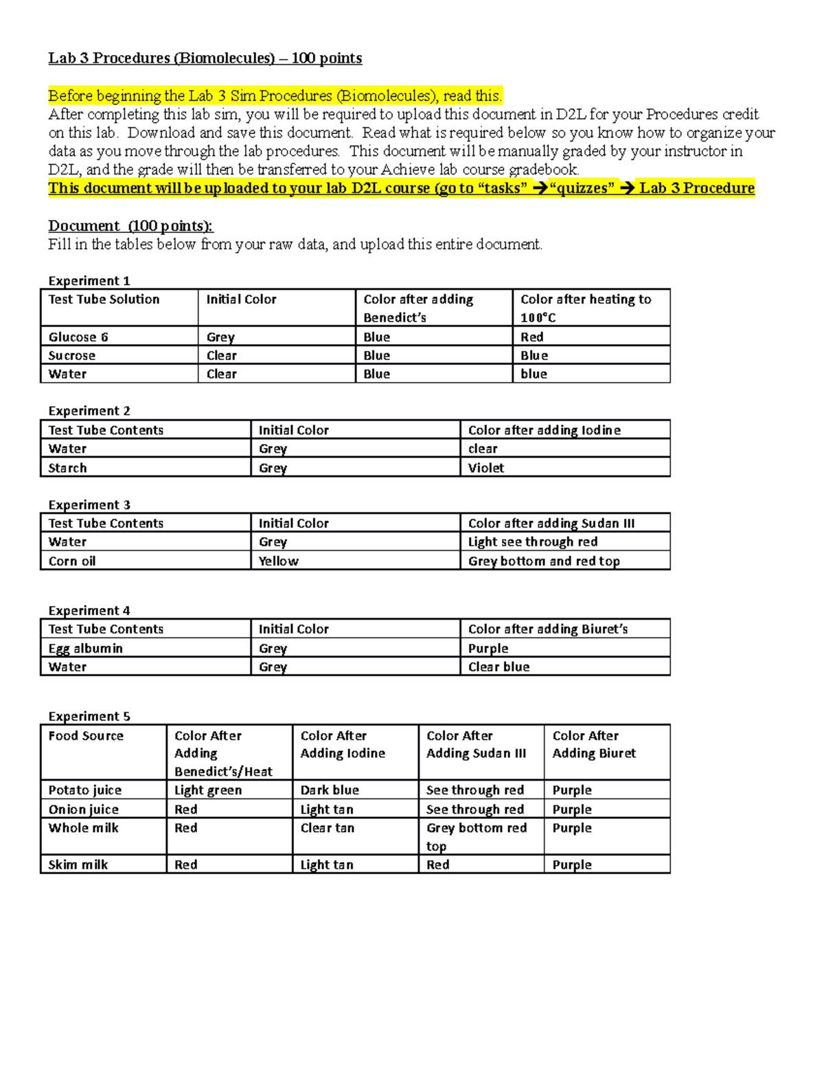 Lab 3 Procedures Sheet - Online Instructor is White - Lab 3 Procedures ...