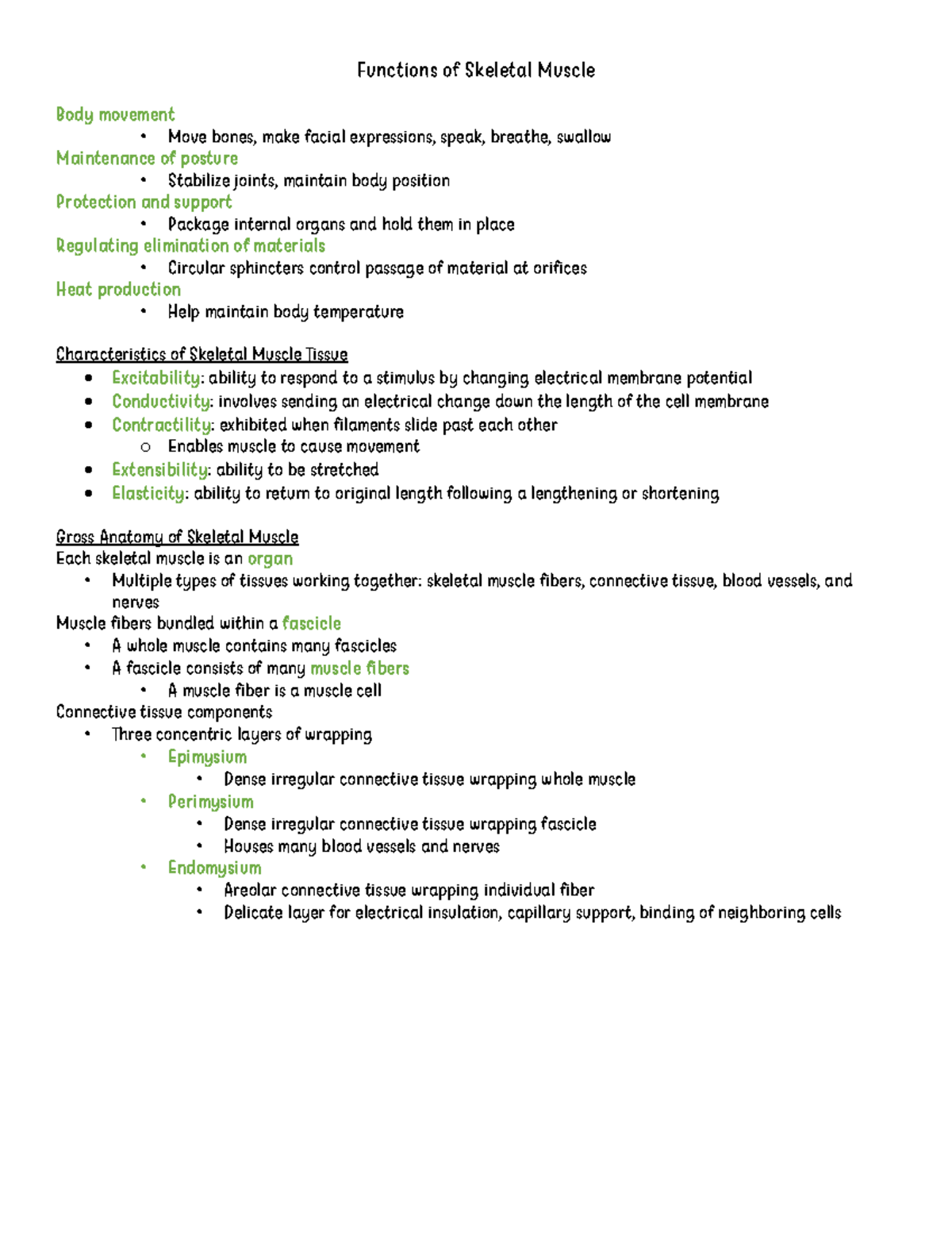 Anatomy - Unit 4 - Functions of Skeletal Muscle Body movement - Move ...