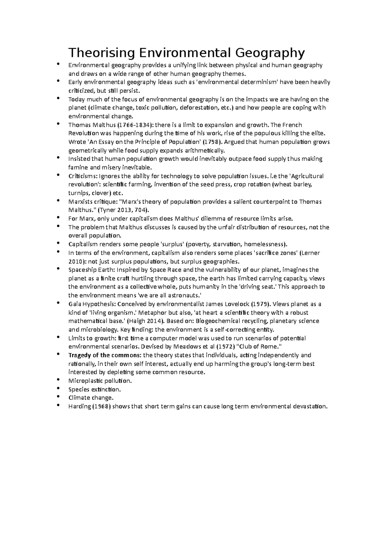 Theorising Environmental Geography Early environmental geography
