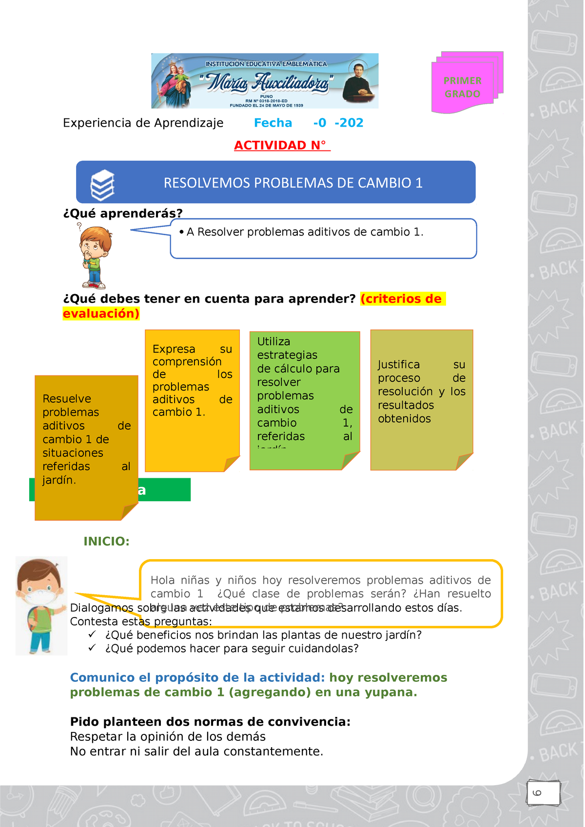 Actividad Resolvemos Problemas De Cambio 1 Con Plantas Y Yupana ...