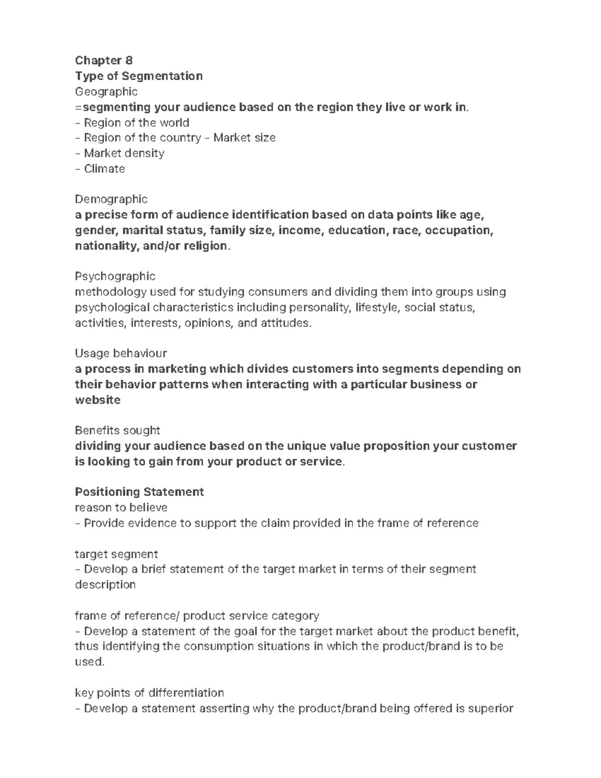 Chapter 8 - S Cjs Ac Sj - Chapter 8 Type Of Segmentation Geographic ...