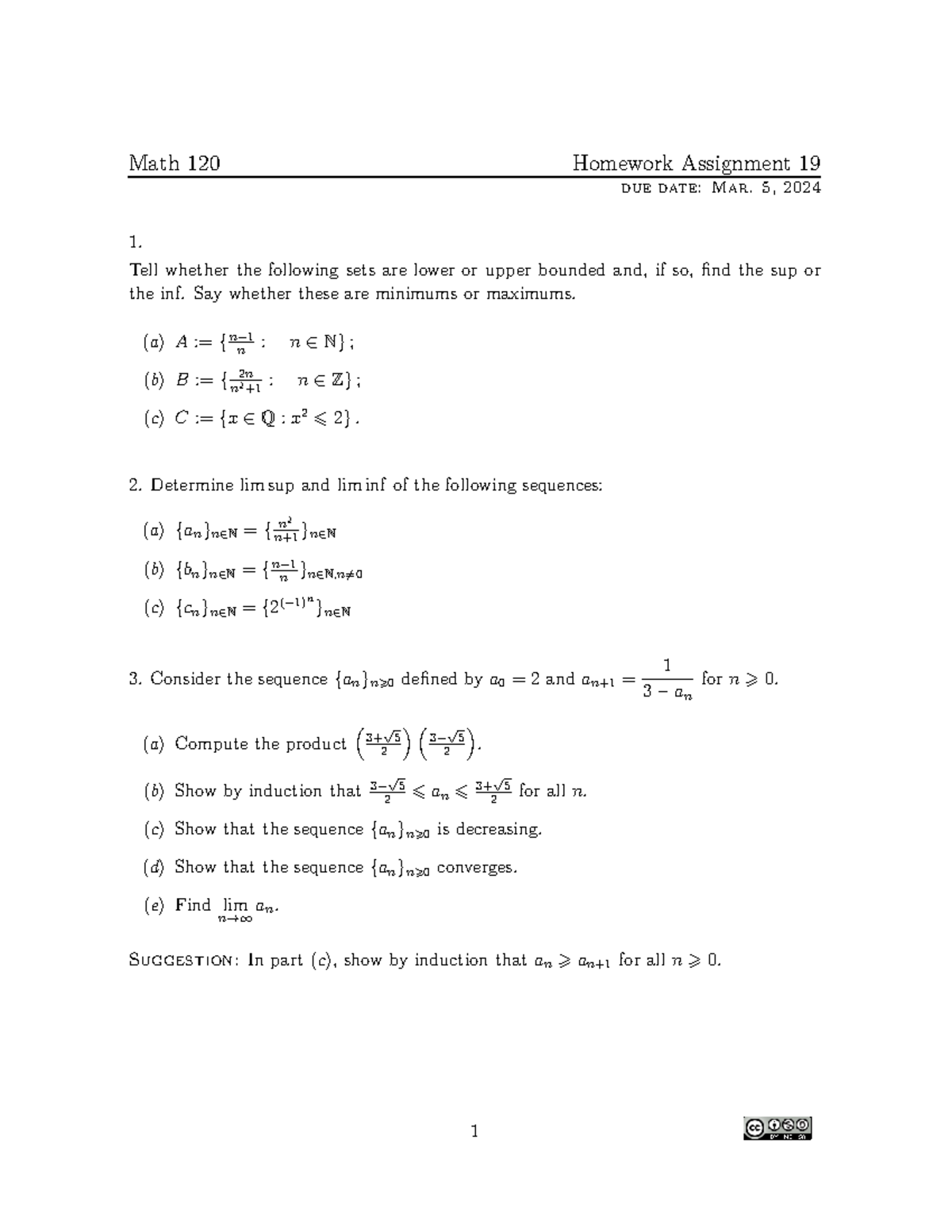 New Hw 19 - Homework questions - Math 120 Homework Assignment 19 due ...