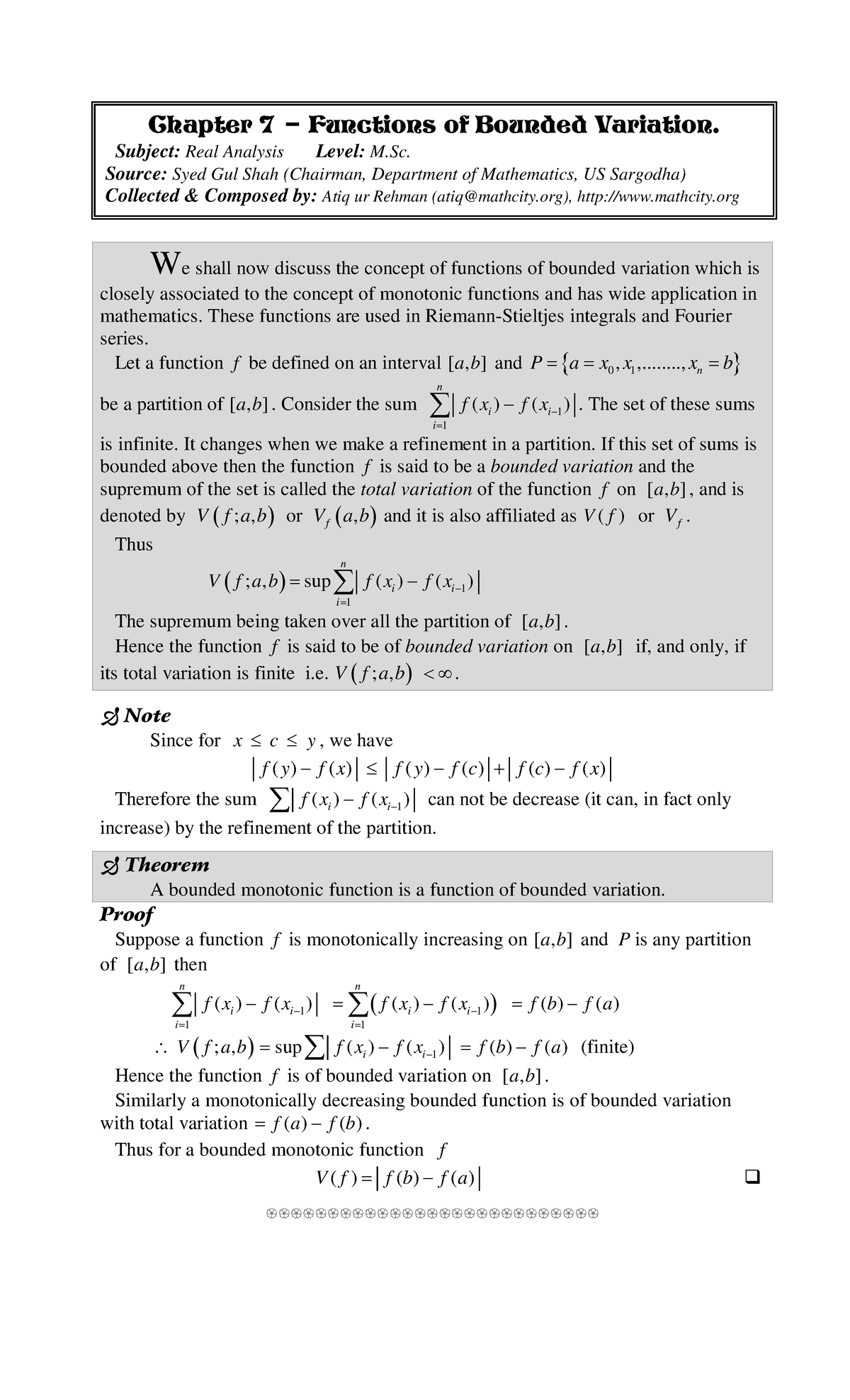 Chap 07 Real Analysis - We Shall Now Discuss The Concept Of Functions ...