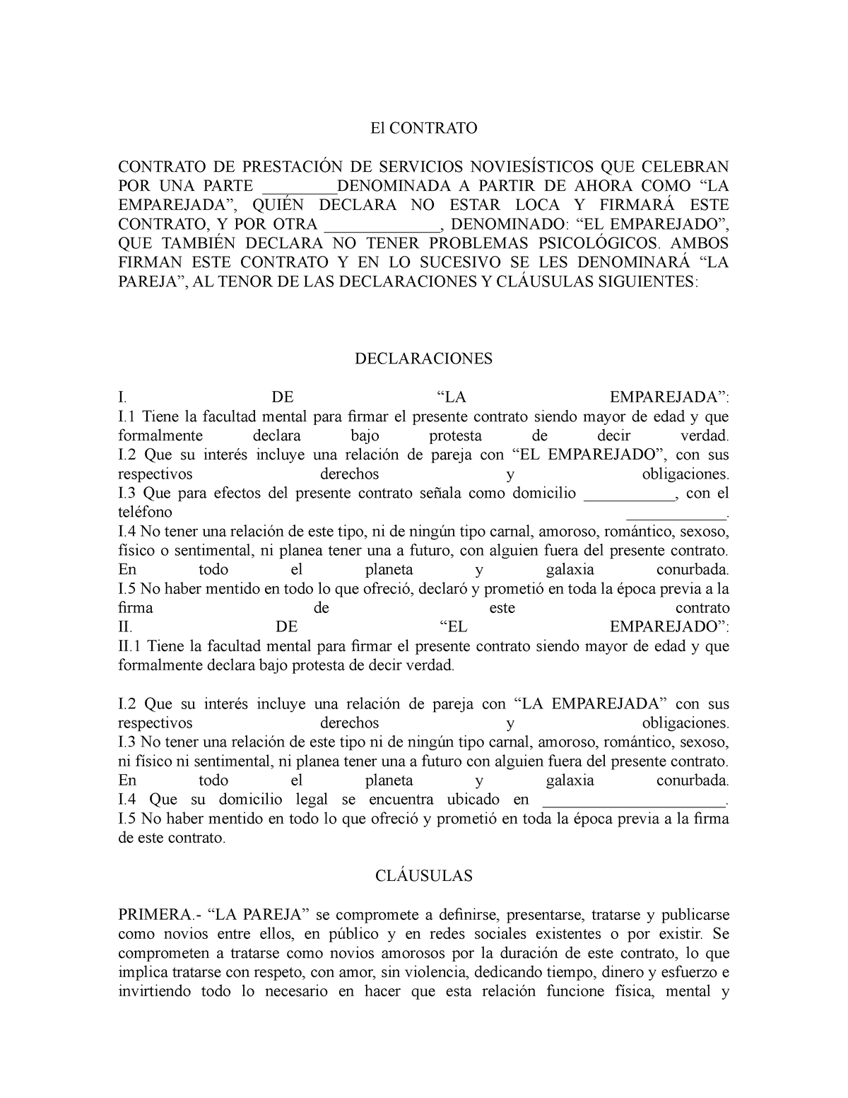 El Contrato Sem 2 Tit 4 El Contrato Contrato De PrestaciÓn De Servicios NoviesÍsticos Que 1209