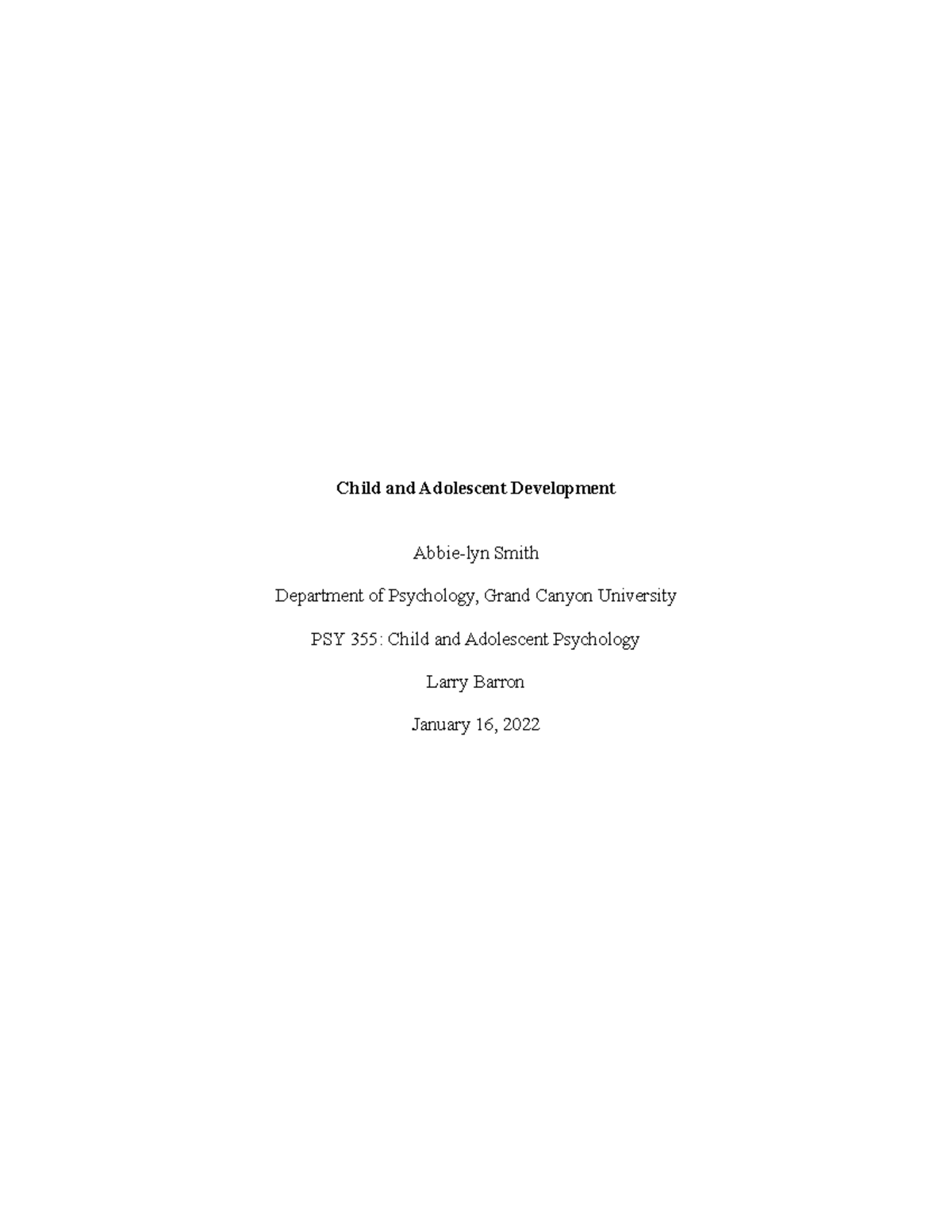 child and adolescent development research paper 2020