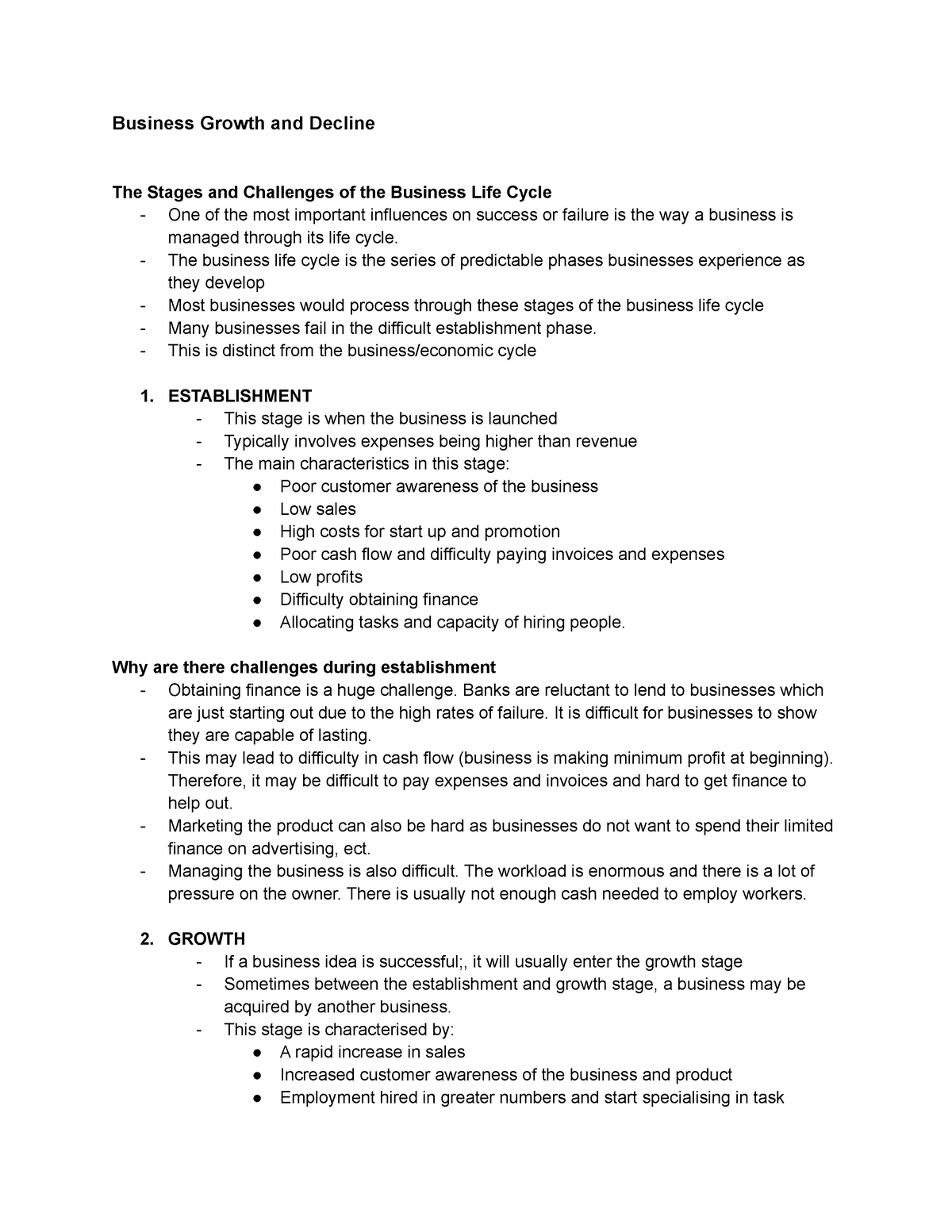 Growth Stage Business Life Cycle Meaning