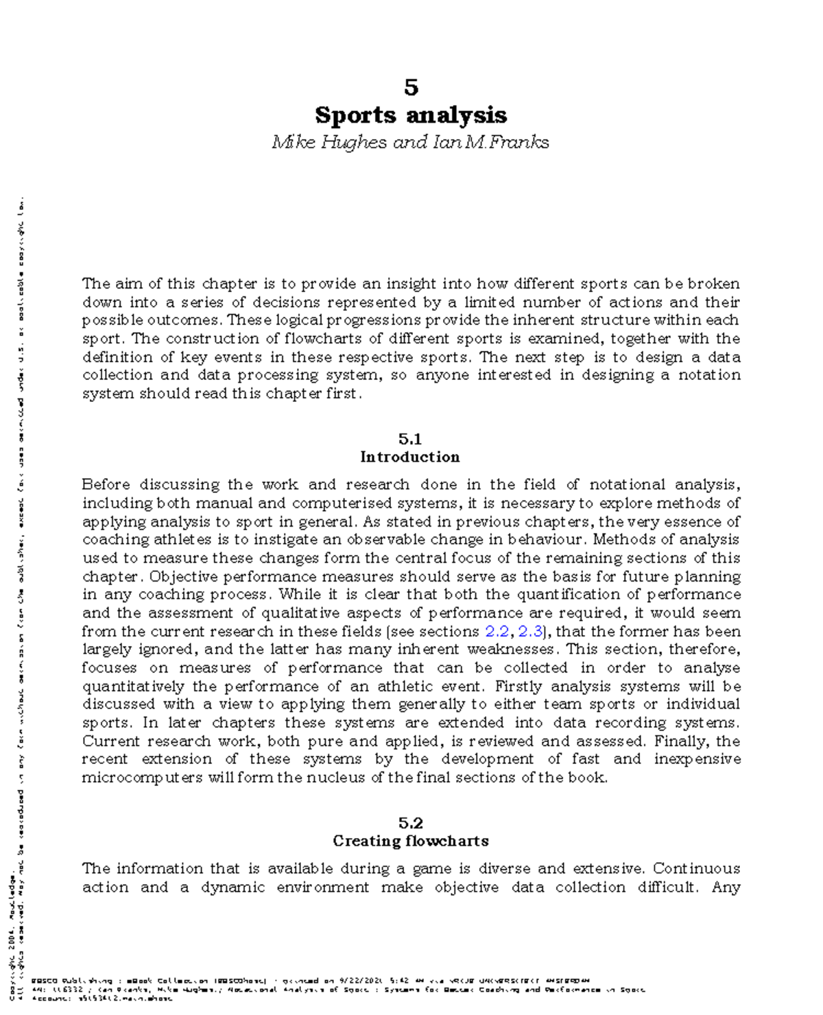CH5 The Need For Feedback Notational Analysis Of Sport 5 Sports