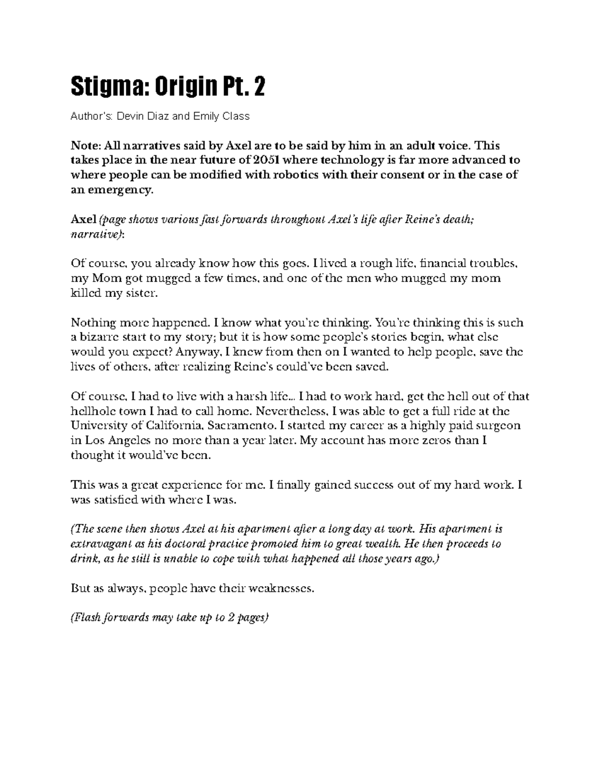 Stigma Origin Pt. 2 - Google Docs - Stigma: Origin Pt. 2 Author’s ...