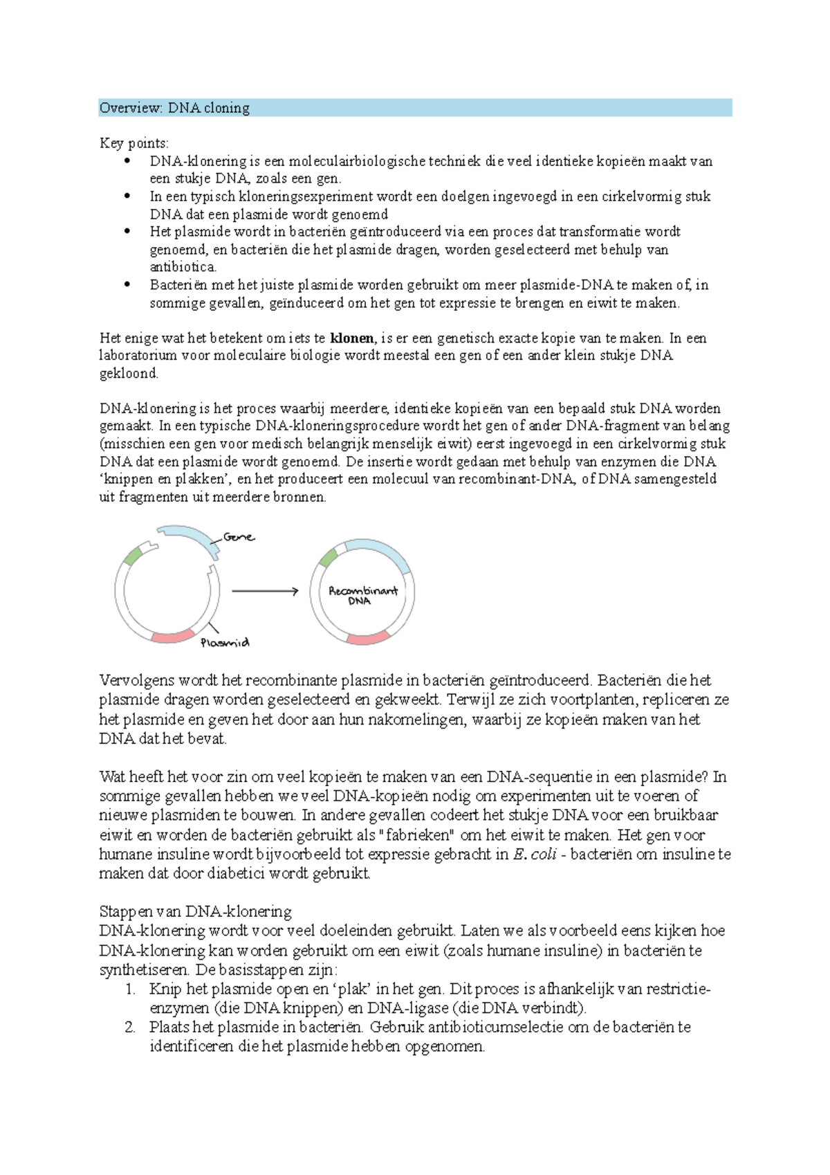Khan Academy DNA cloning, restriction enzymes & DNAligase Overview