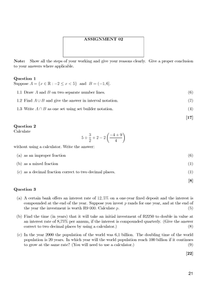 assignment on mathematics