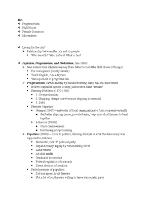 10-14 HIST 128 Notes - History 128: American History Since 1865 Dr ...