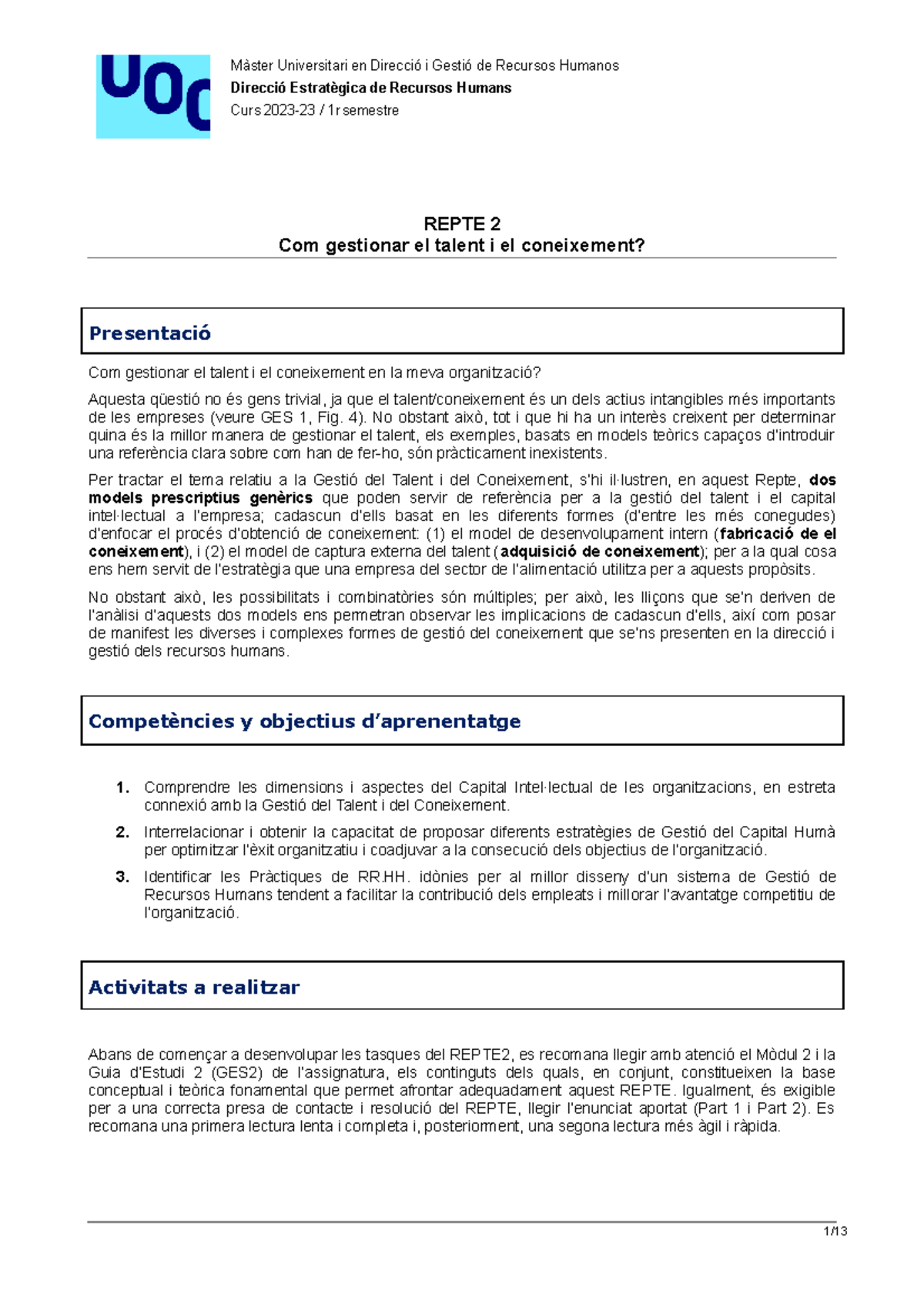 20221 DERH Repte 2 CAT - Màster Universitari en Direcció i Gestió de ...