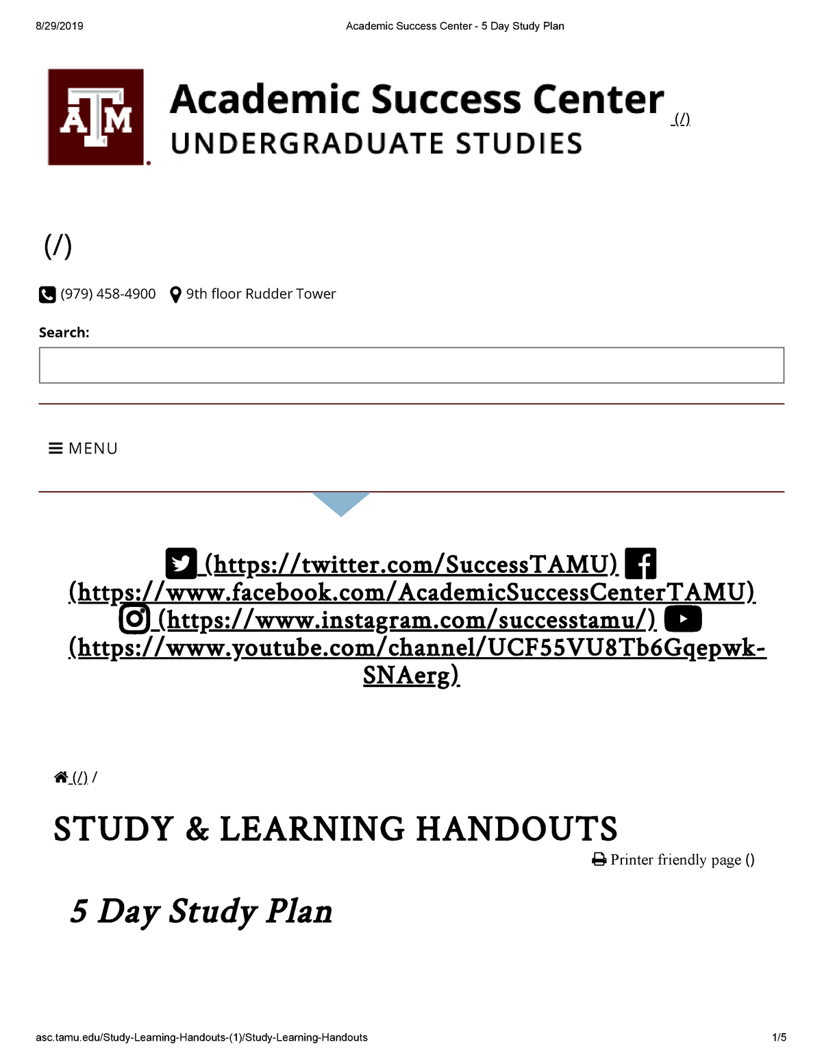 academic-success-center-5-day-study-plan-979-458-4900-9th