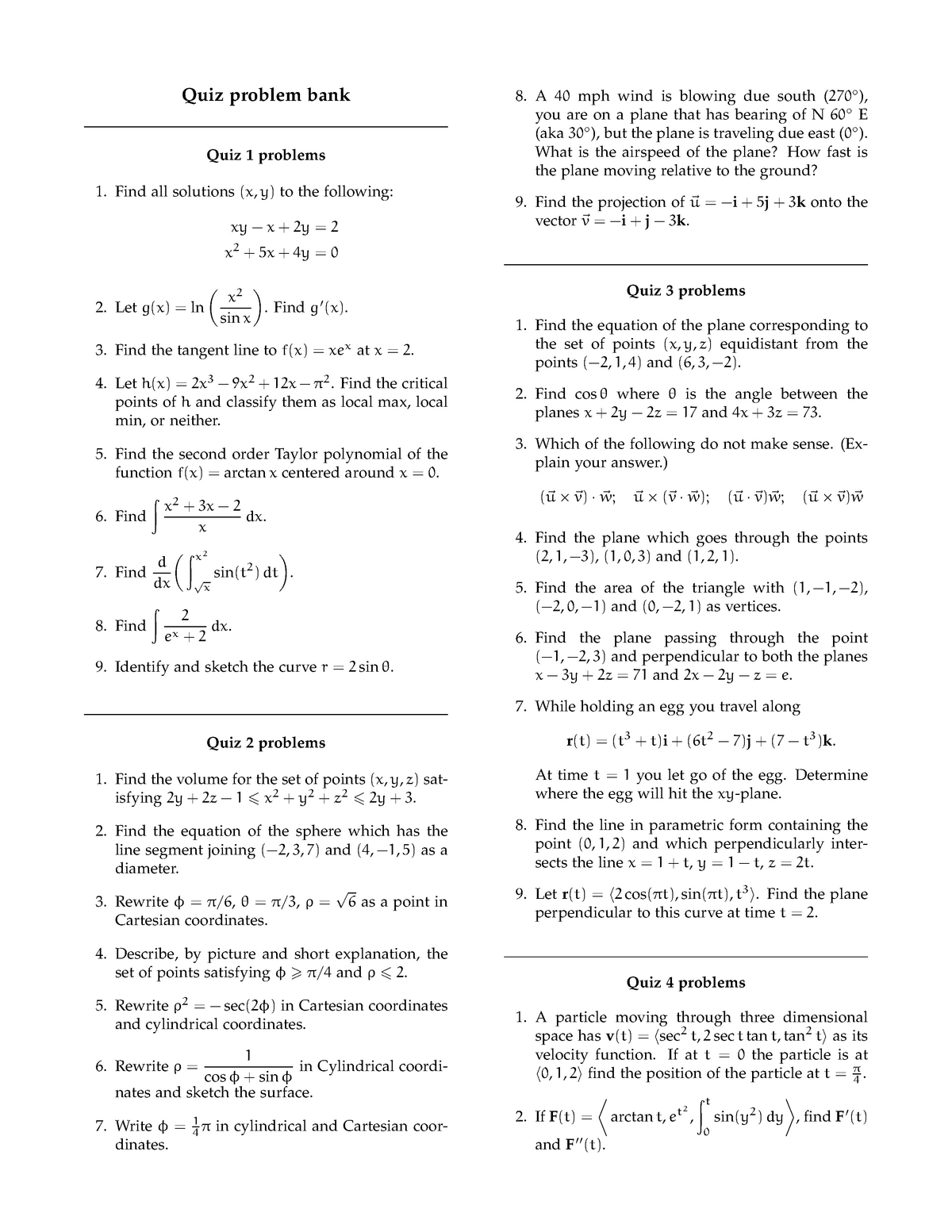 F15quizzes Helpful Quizzes For Maths Quiz Problem Bank Quiz Problems Find All Studocu
