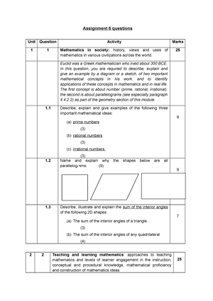 mte1501 assignment 5 questions and answers