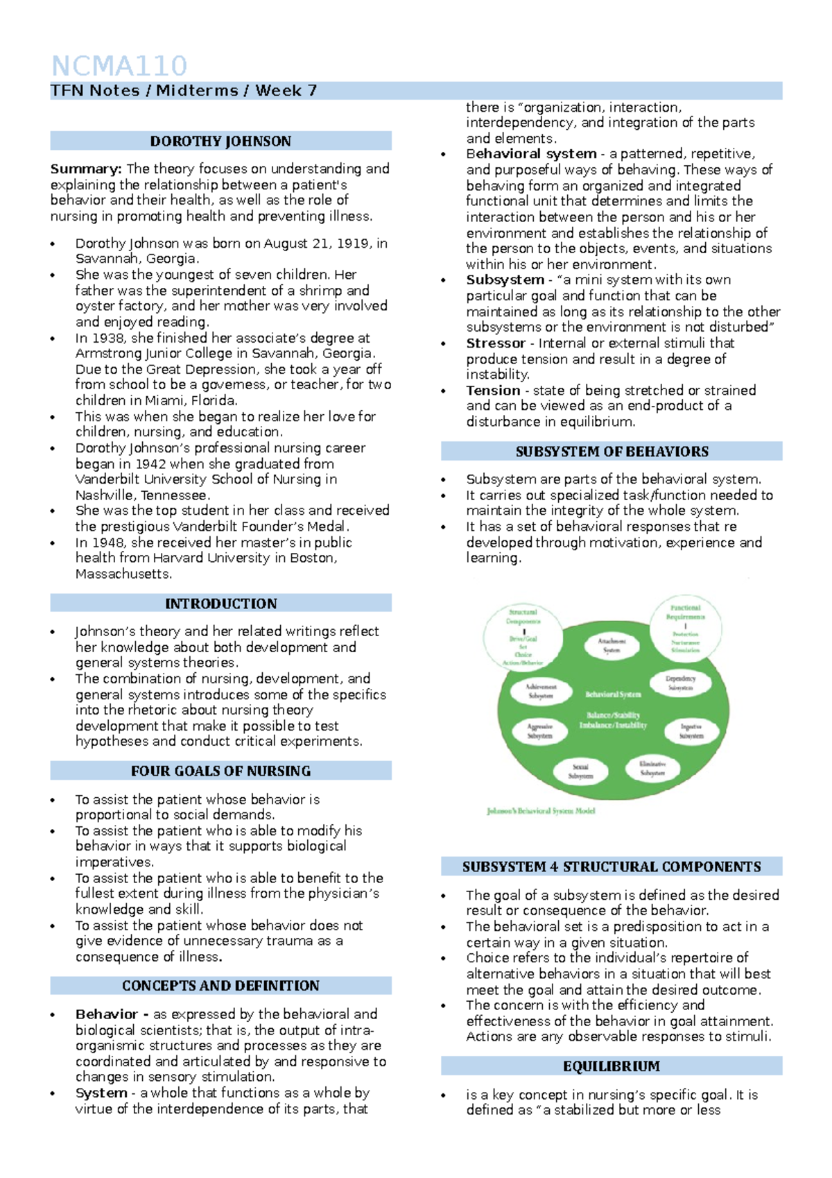 TFN Week 7 - TFN Week 7 - TFN Notes / Midterms / Week 7 DOROTHY JOHNSON ...