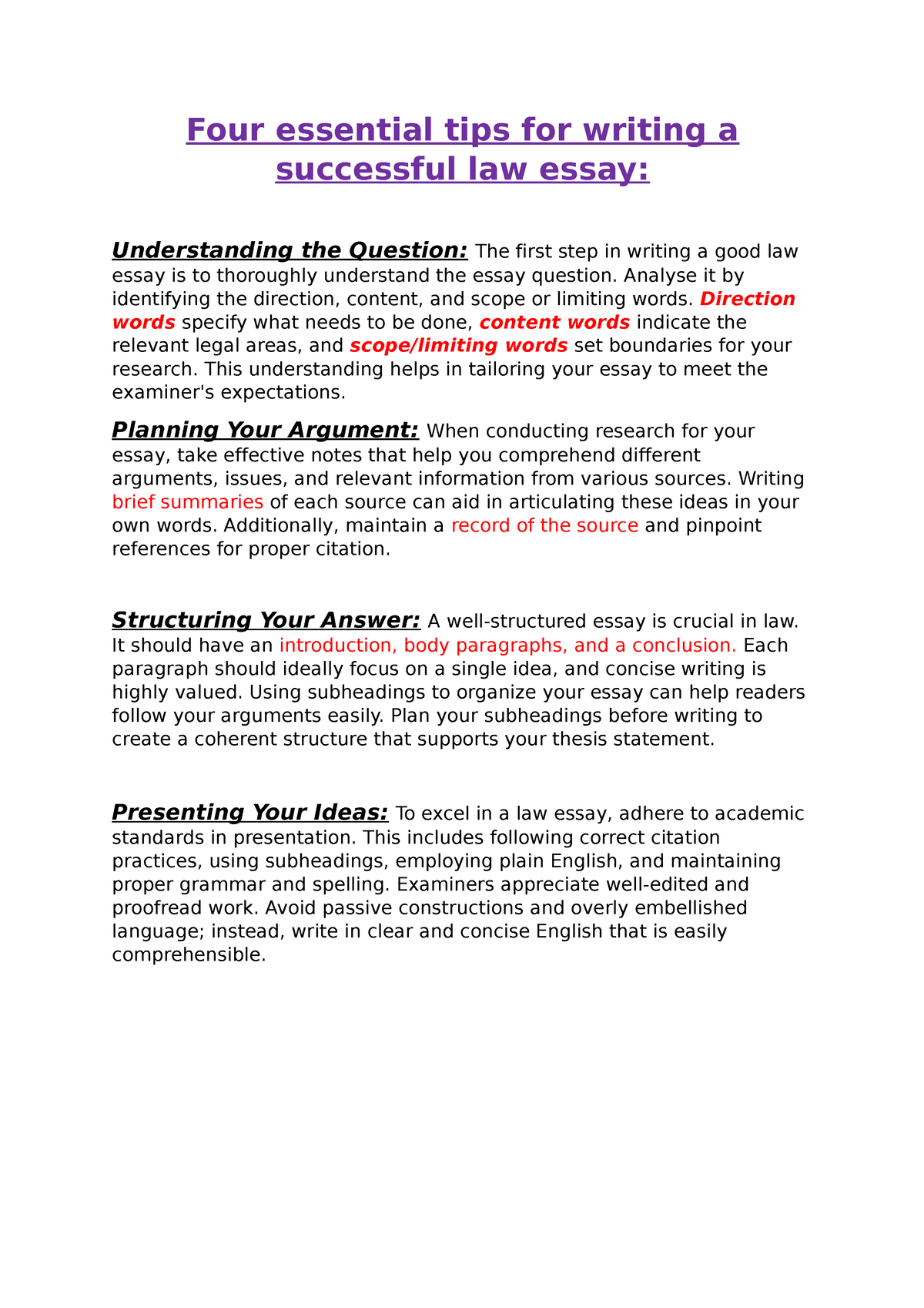 law essay writing guide