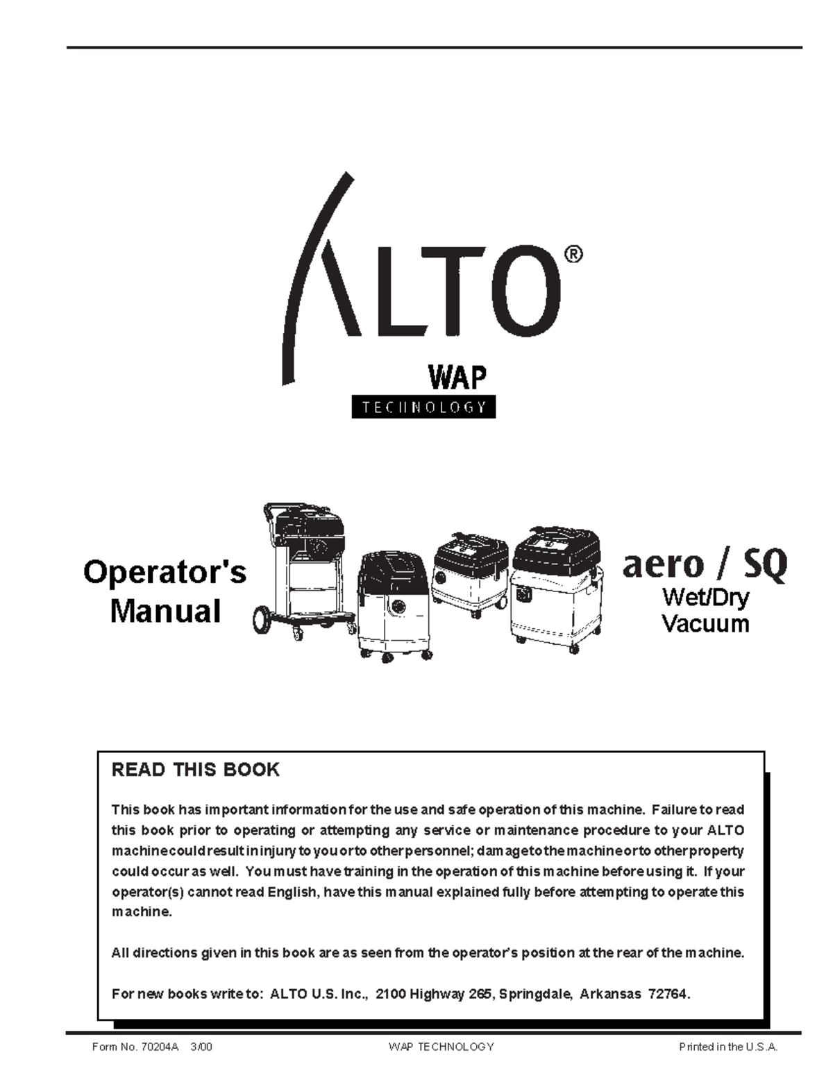WB vacuum beknopte en uitgebreide uitleg van de alto WAP aero 7